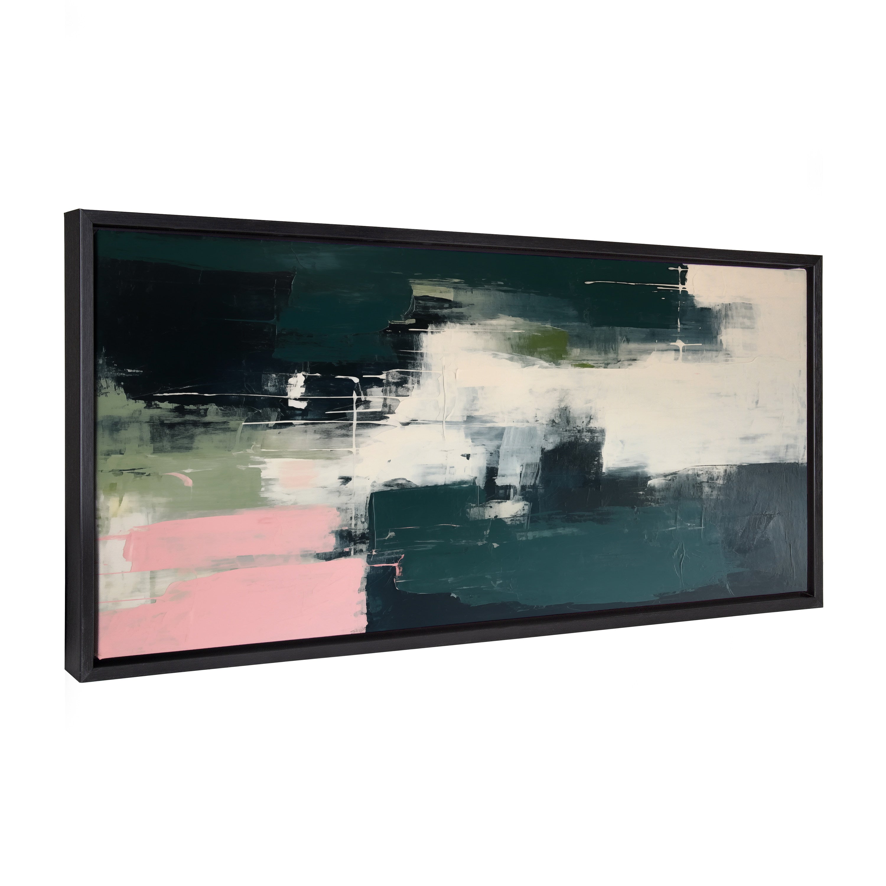 Sylvie Emerald Blush Framed Canvas by Amy Lighthall