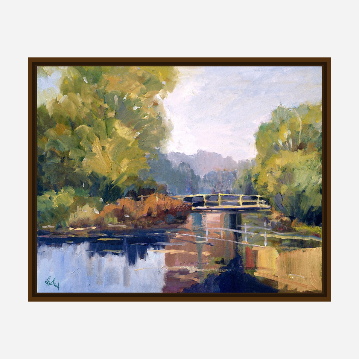 Garden Bridge Artist Enhanced Canvas Print by John Beard Collection - product image 6 for Resin Society