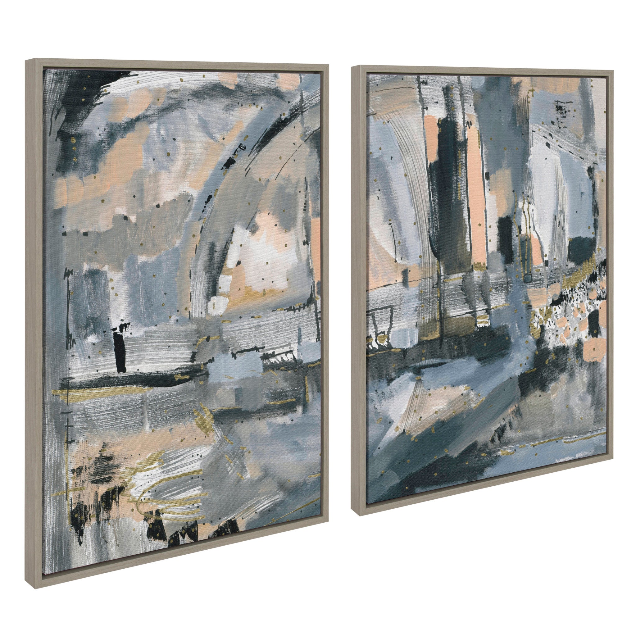 Sylvie Harbor Nights Set No 1 and Harbor Nights Set No 2 Framed Canvas by kateandlaurel - product image 2 for Resin Society