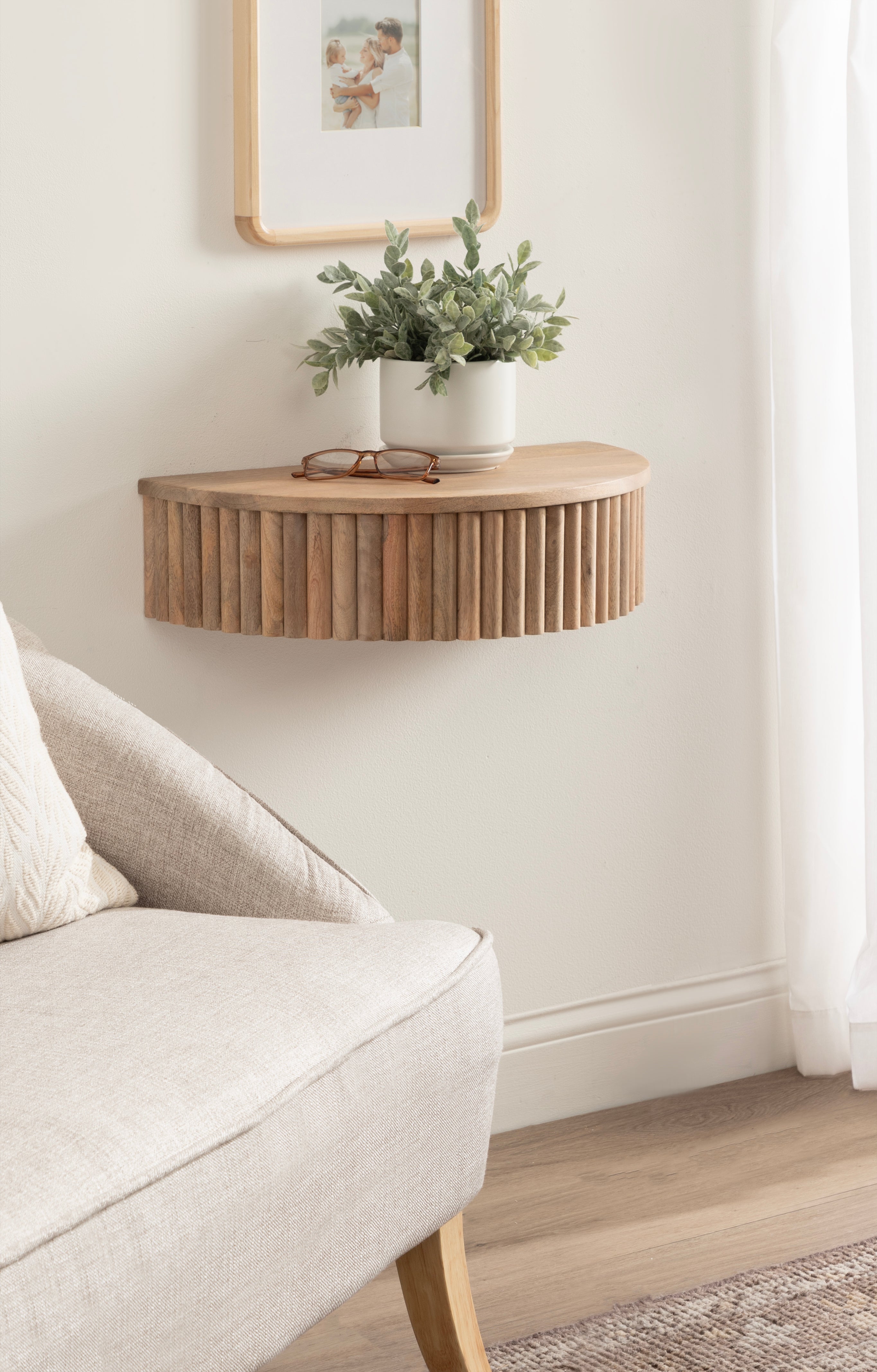 Reid Ribbed Floating Side Table