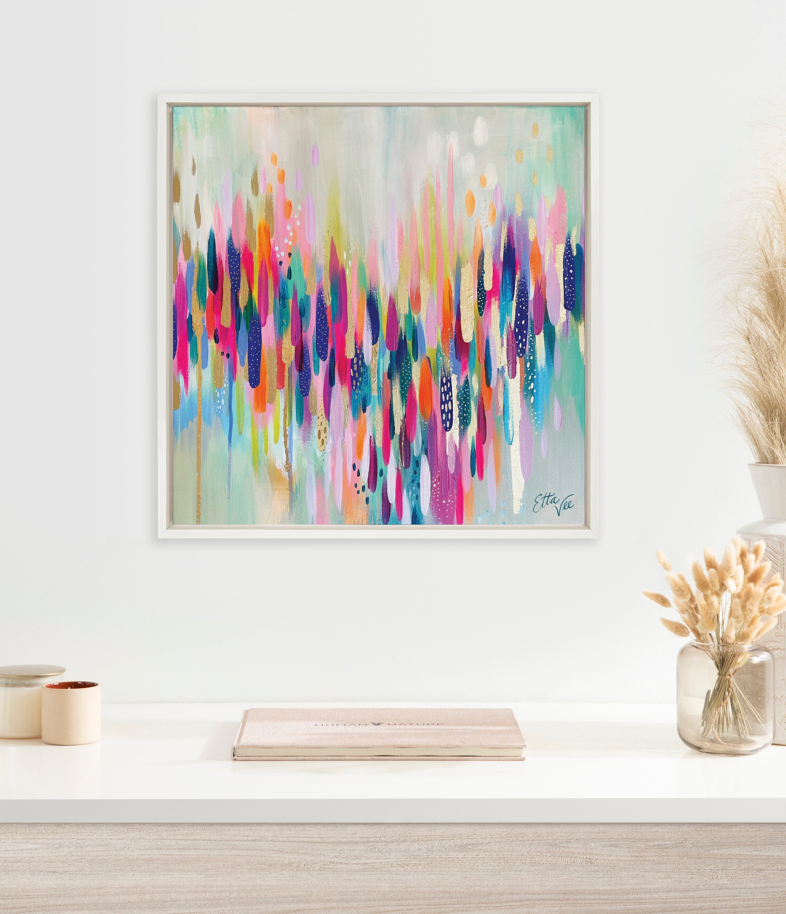 Sylvie Brushstroke 154 Framed Canvas by Jessi Raulet of Ettavee
