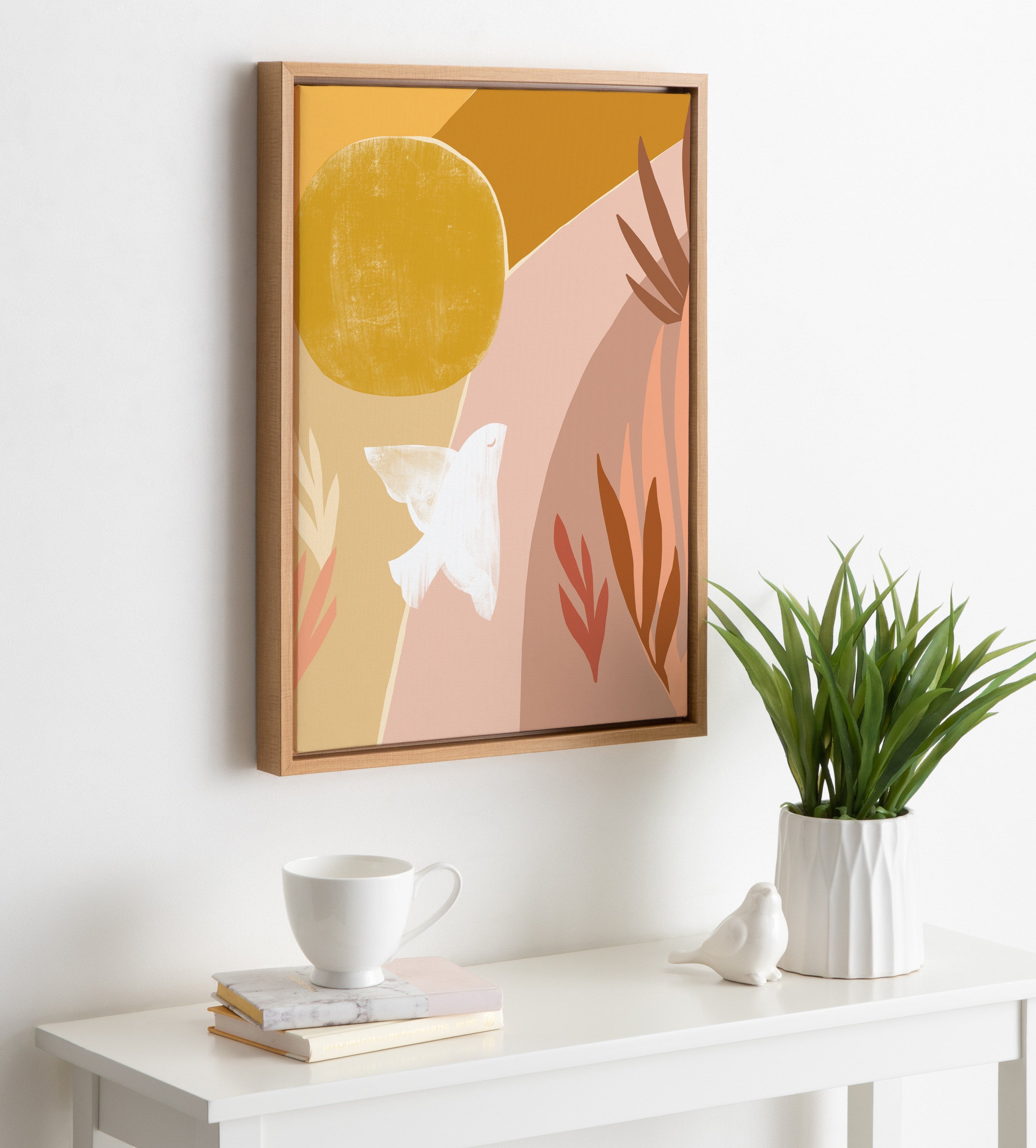 Sylvie Sunrise Dove Framed Canvas by kateandlaurel - product image 4 for Resin Society