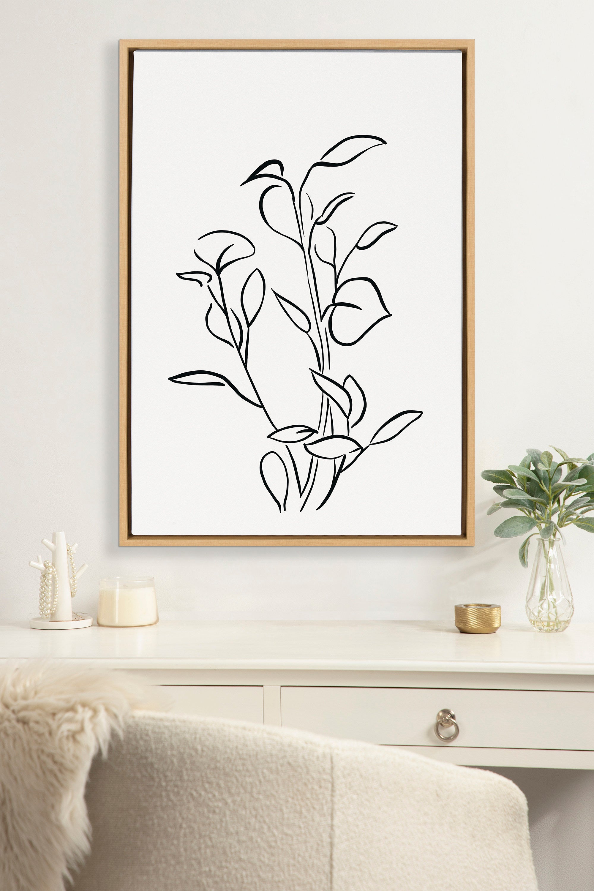 Sylvie Botanical Sketch Print No 2 Framed Canvas by kateandlaurel - product image 13 for Resin Society