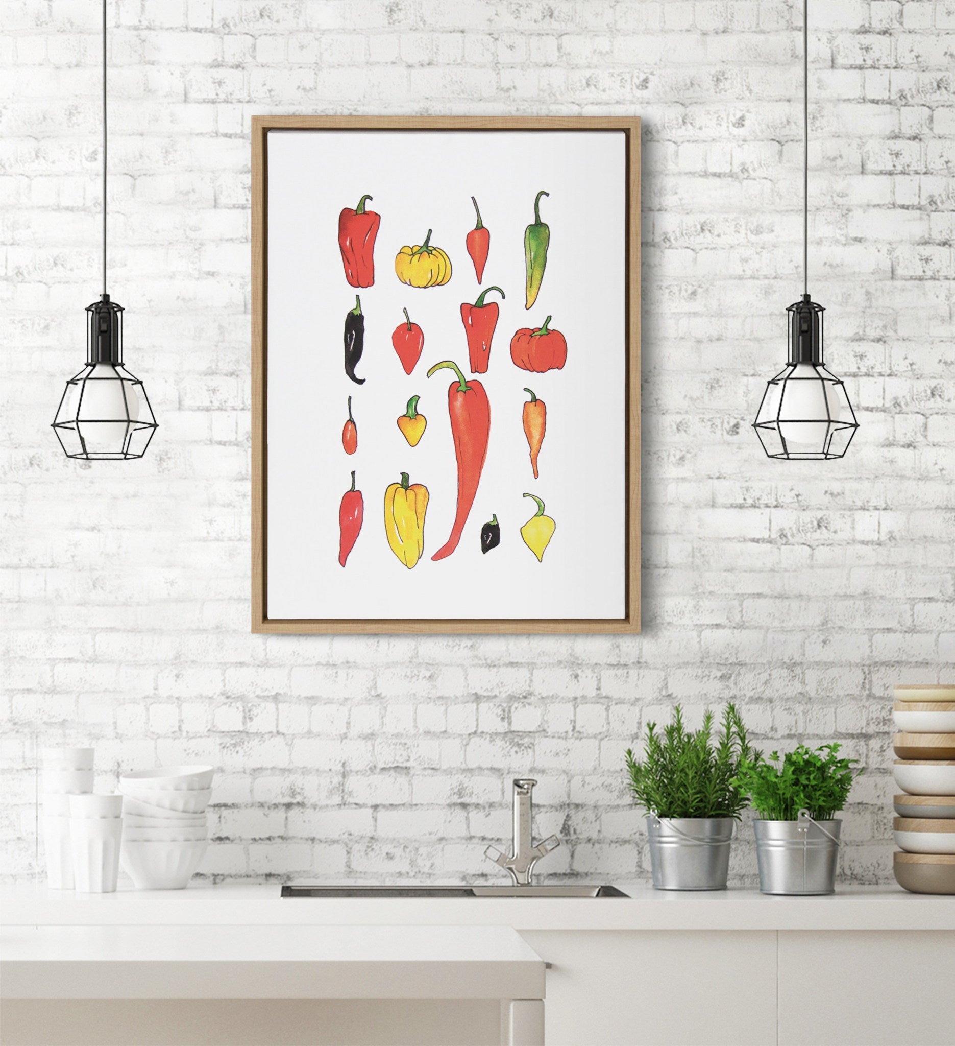 Sylvie Peppers Framed Canvas by kateandlaurel - product image 7 for Resin Society