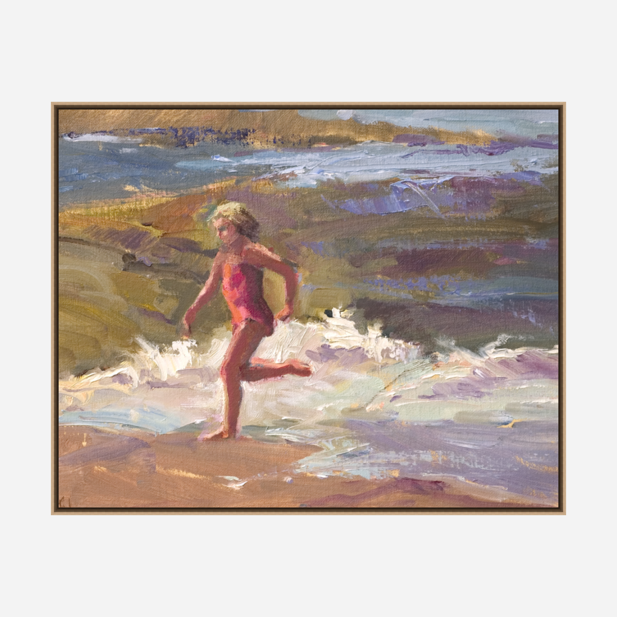 Girl in the Surf Artist Enhanced Canvas Print by John Beard Collection - product image 8 for Resin Society