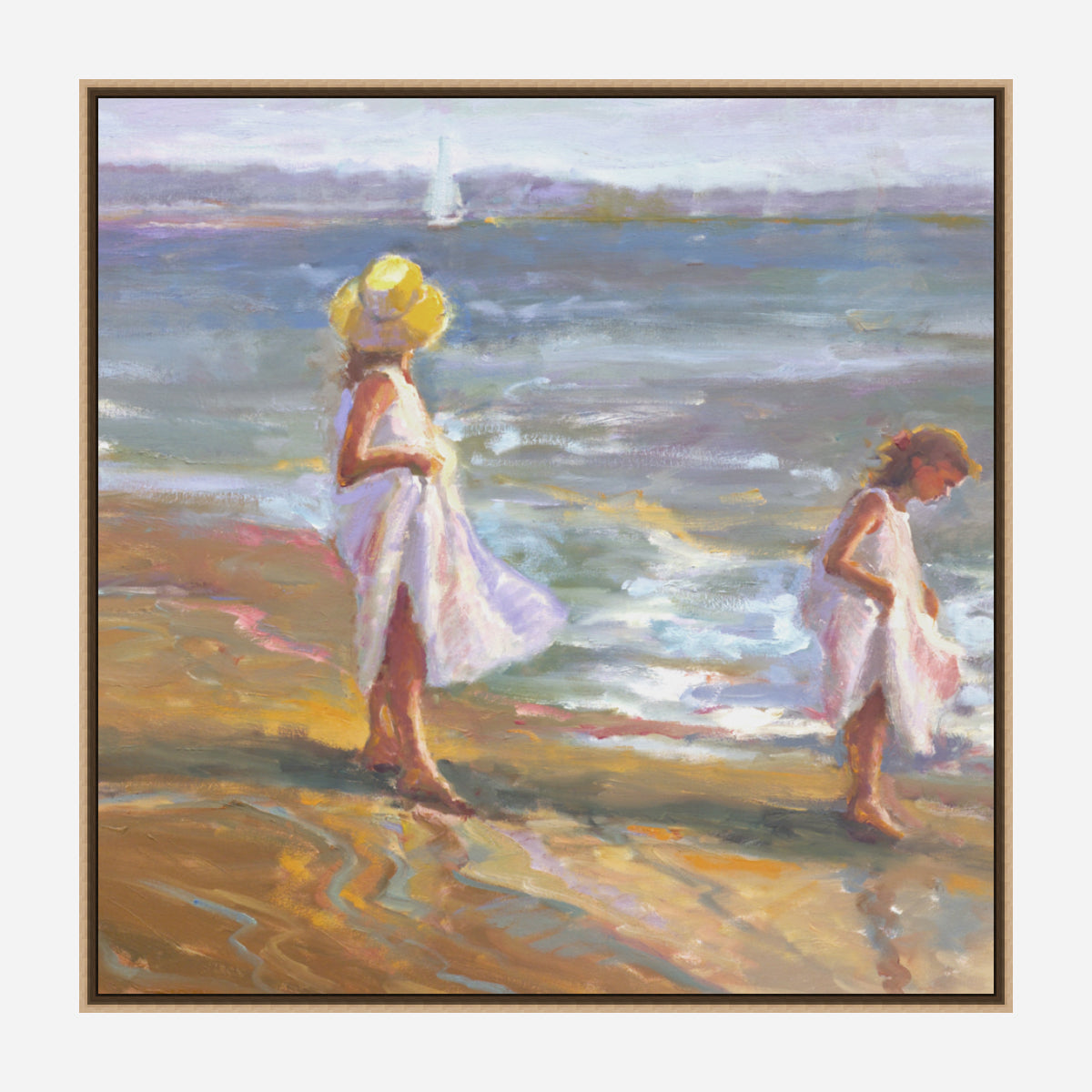 Girls on the Beach Artist Canvas Enhanced Print by John Beard Collection - product image 8 for Resin Society
