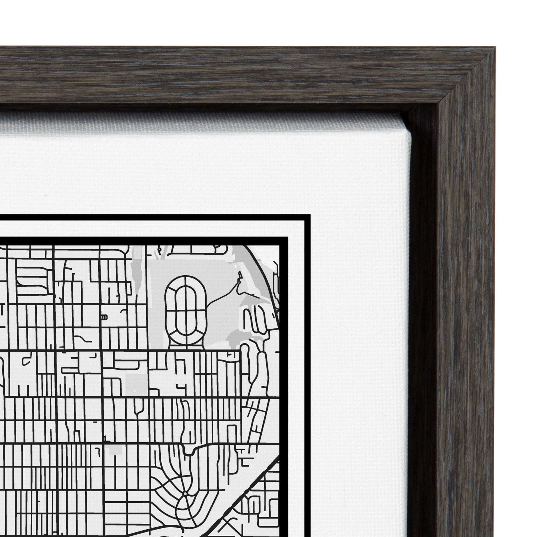 Sylvie Seattle Modern Map Framed Canvas by kateandlaurel - product image 3 for Resin Society