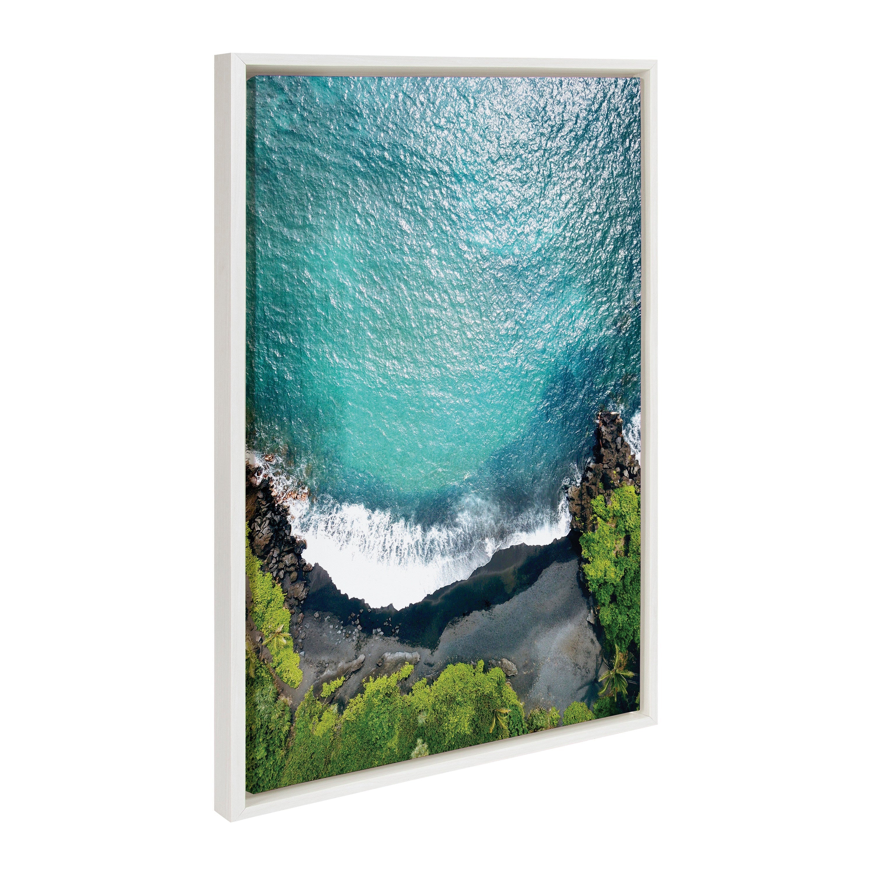 Sylvie Maui Black Sands Beach Framed Canvas Set by Rachel Bolgov