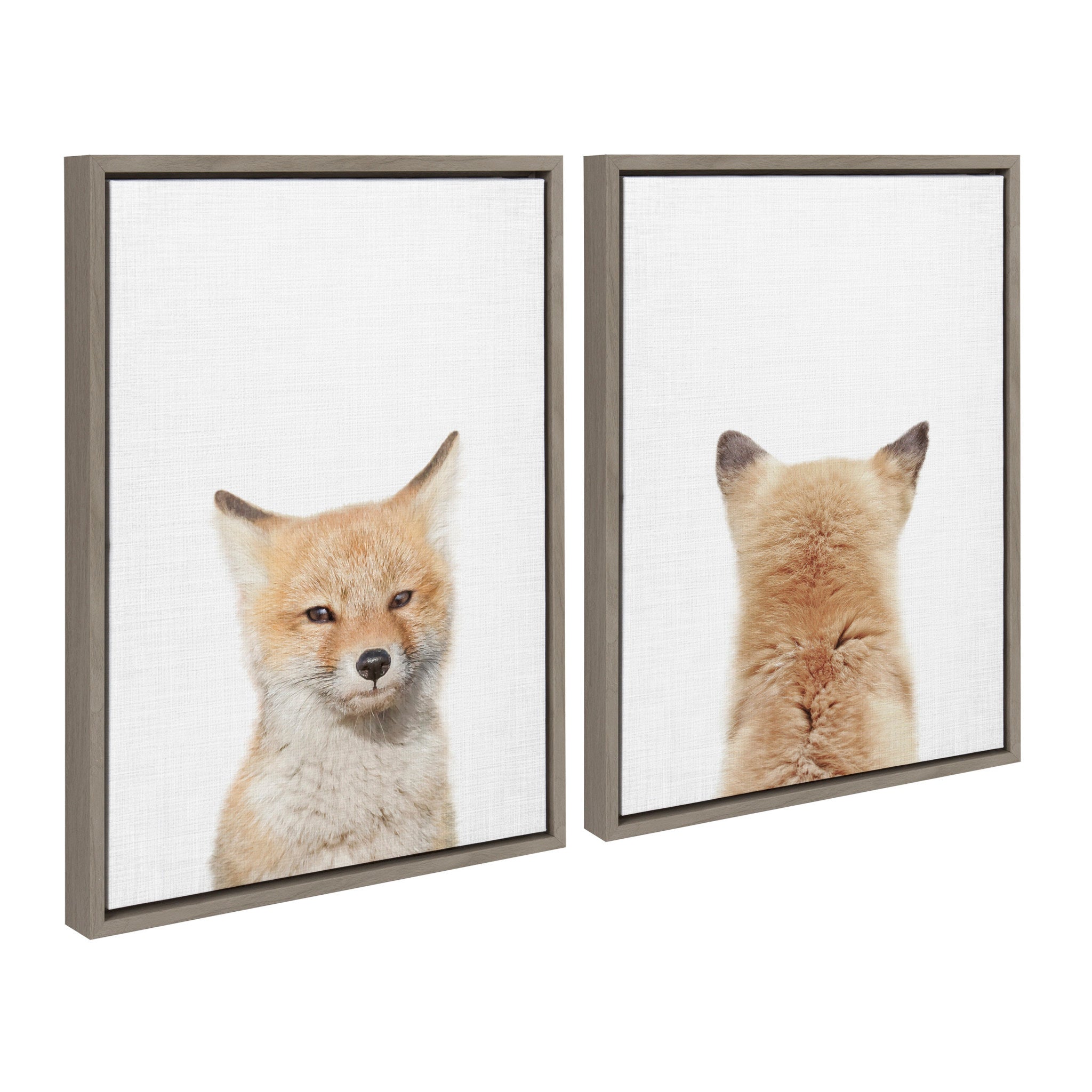 Sylvie Baby Fox Front and Back Framed Canvas by Amy Peterson Art Studio by kateandlaurel - product image 2 for Resin Society