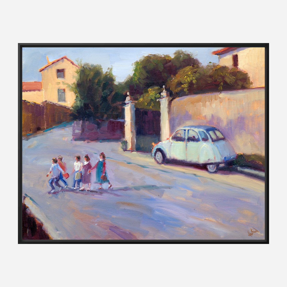 Going to School Artist Enhanced Canvas Print