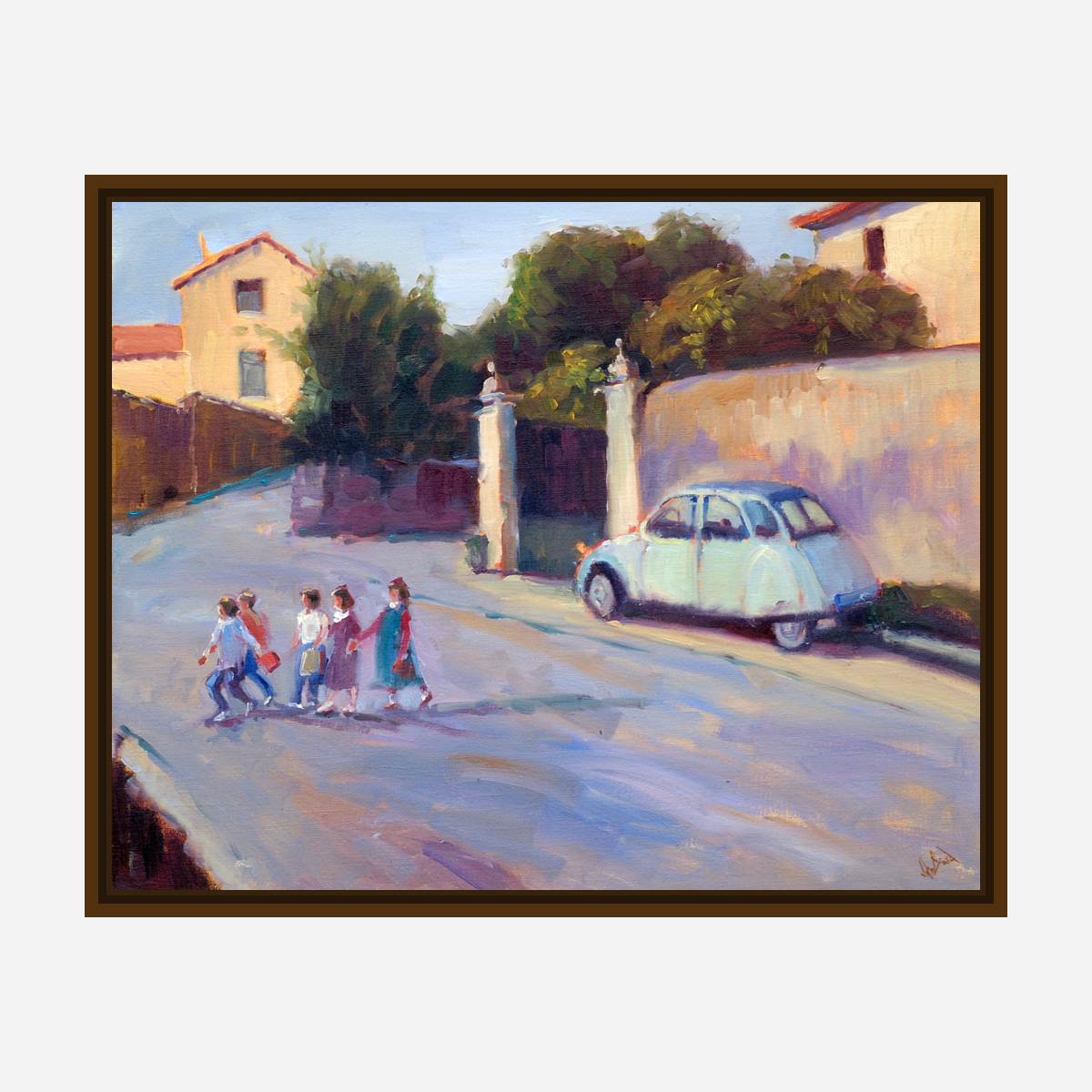 Going to School Artist Enhanced Canvas Print