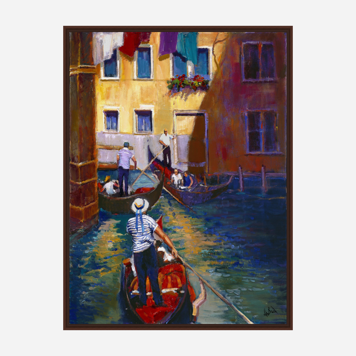 Gondoleers Artist Enhanced Canvas Print by John Beard Collection - product image 7 for Resin Society