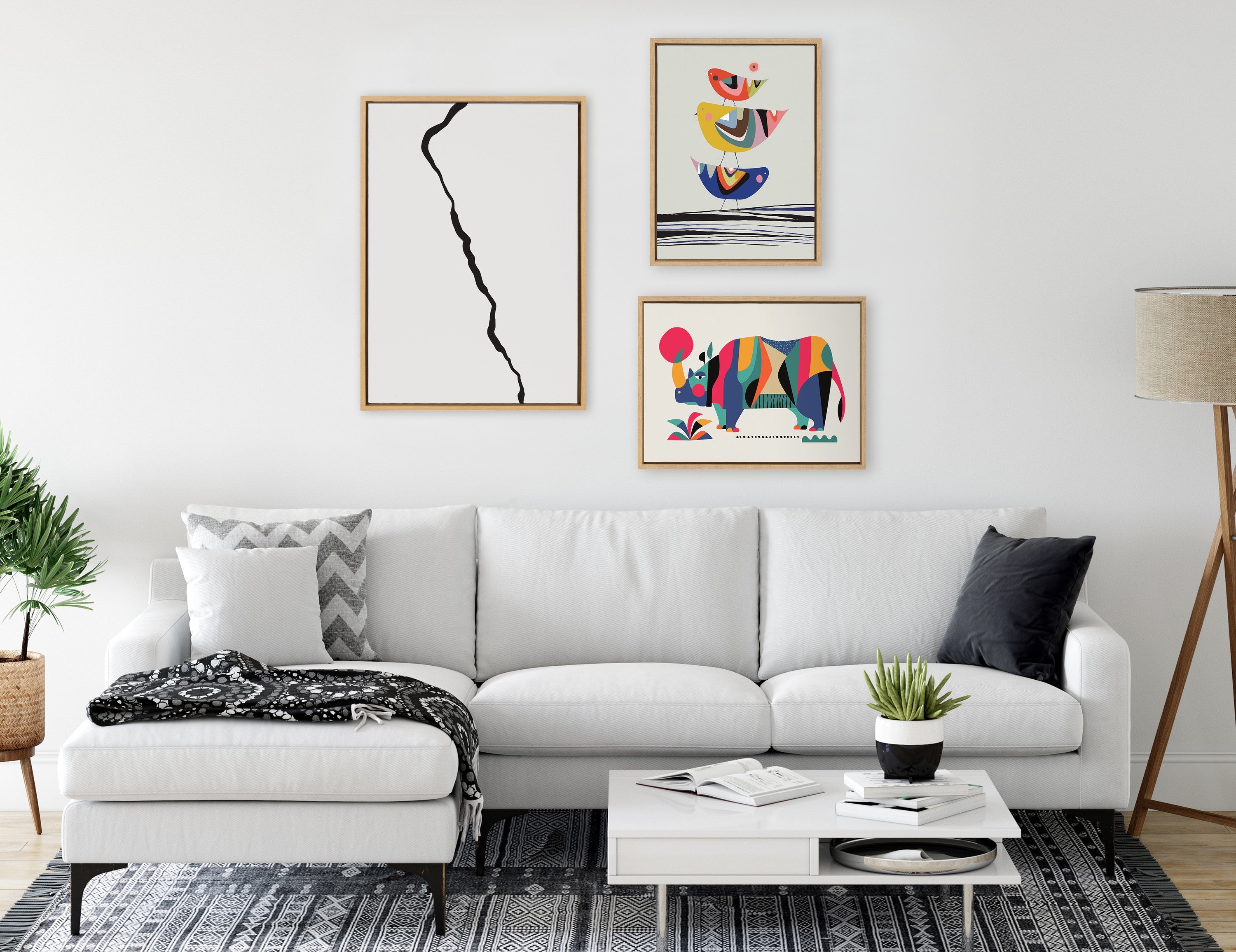 Sylvie Elevated Abstract Minimalist Mountain Landscape Framed Canvas by kateandlaurel - product image 17 for Resin Society
