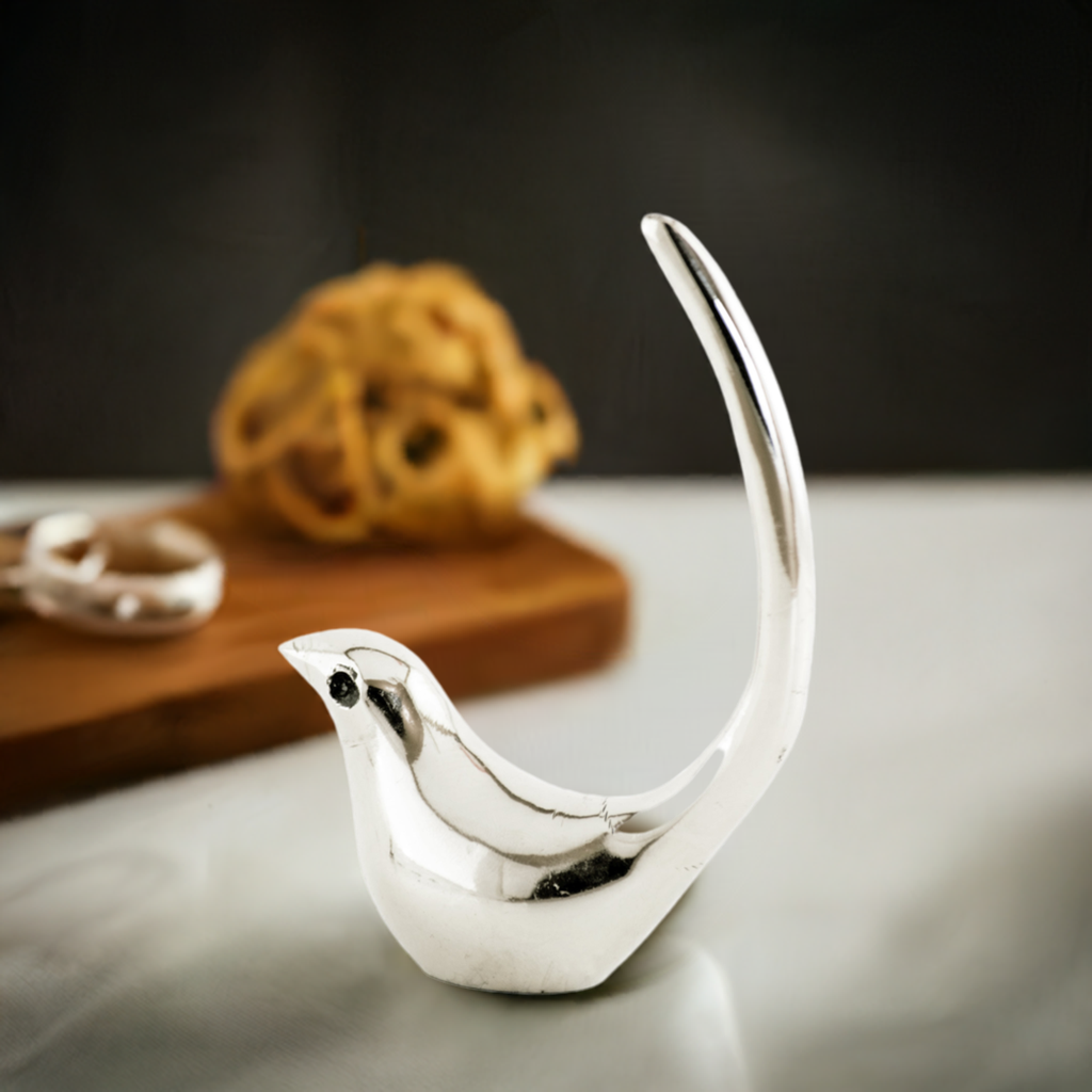 Silver Bird Ring Holder Jewelry Organizer by Vibhsa