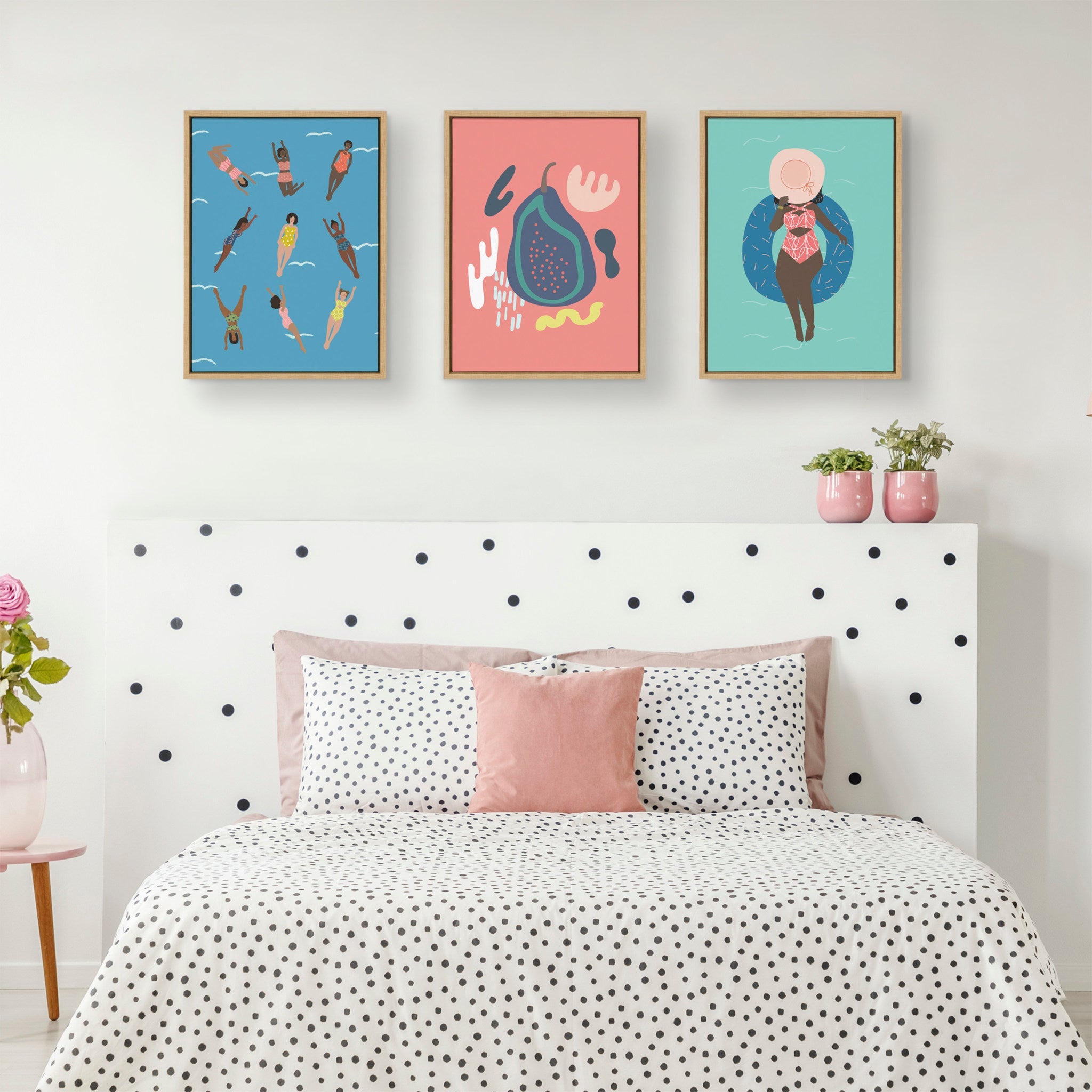 Sylvie Swimmers Framed Canvas by kateandlaurel - product image 8 for Resin Society