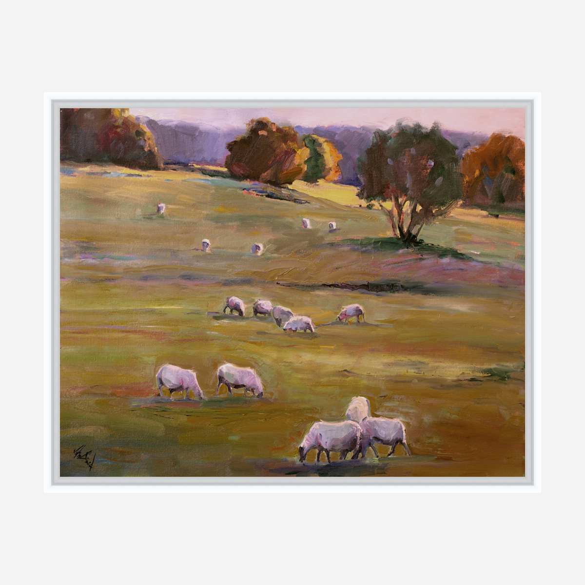 Grazing at Sunset Artist Enhanced Canvas Print by John Beard Collection - product image 6 for Resin Society