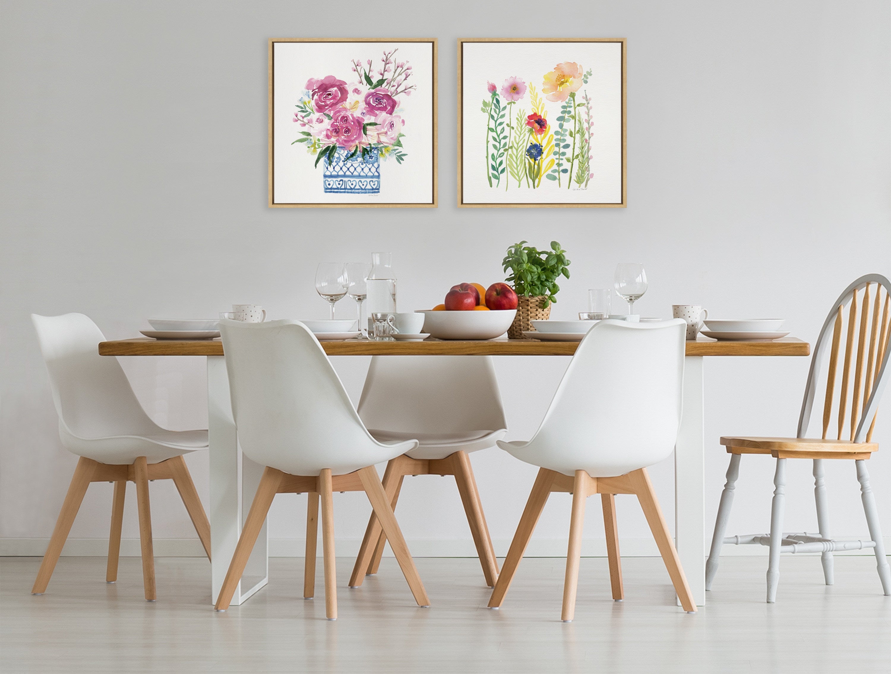 Sylvie Pink Blooms in Chinoiserie Framed Canvas by kateandlaurel - product image 15 for Resin Society
