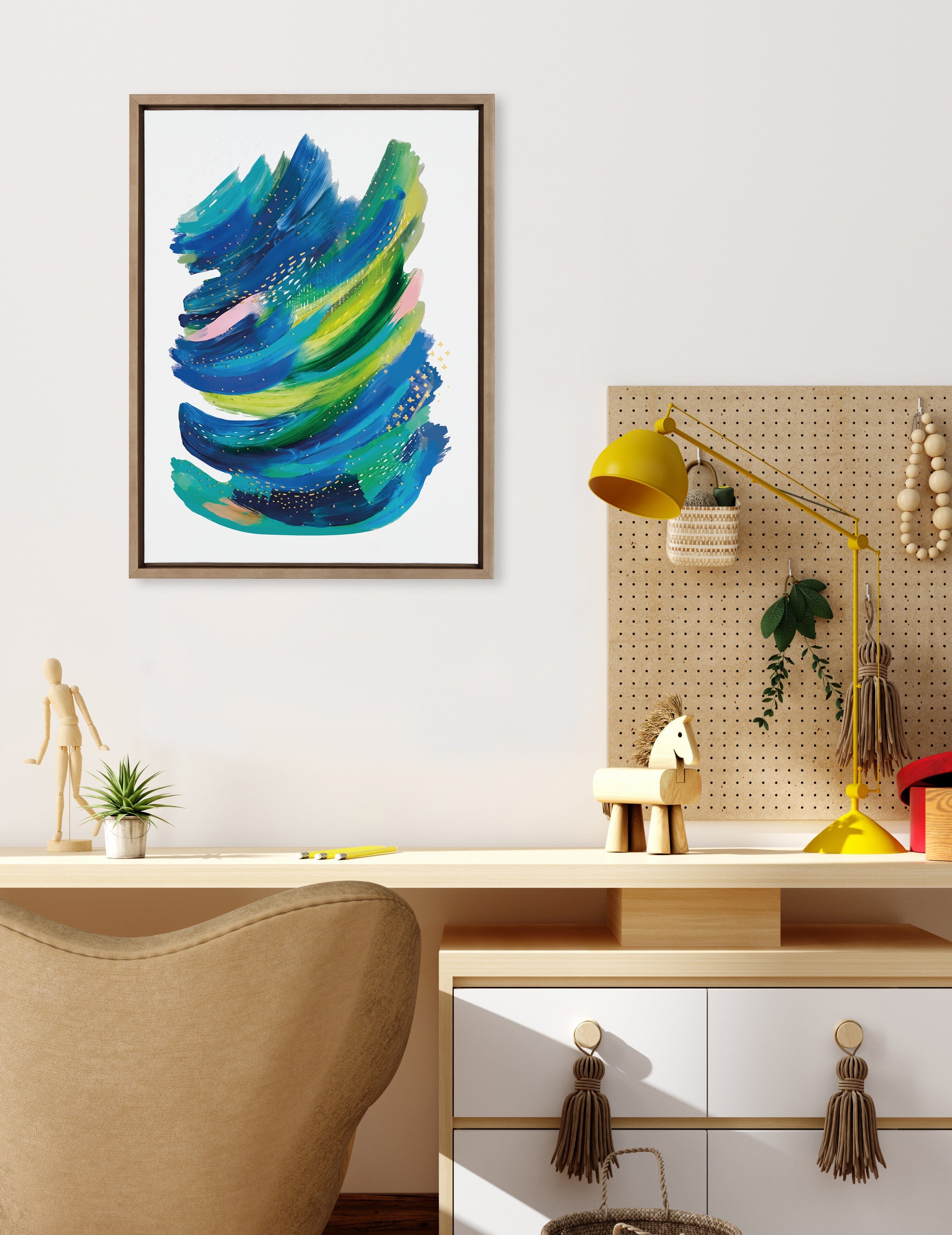 Sylvie Bright Abstract 2 Framed Canvas