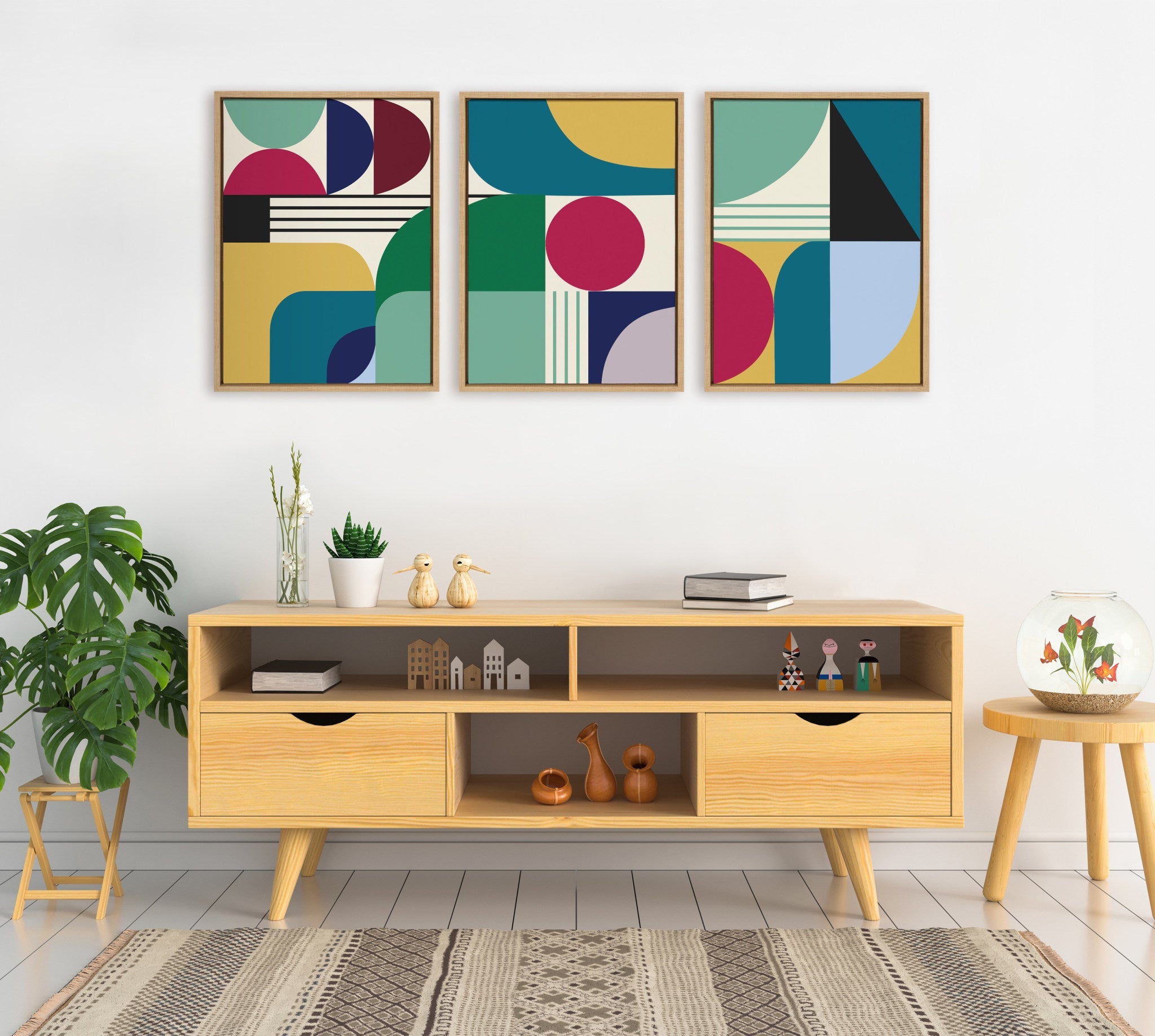 Sylvie MCM Pattern 07 08 and 09 Framed Canvas by kateandlaurel - product image 5 for Resin Society
