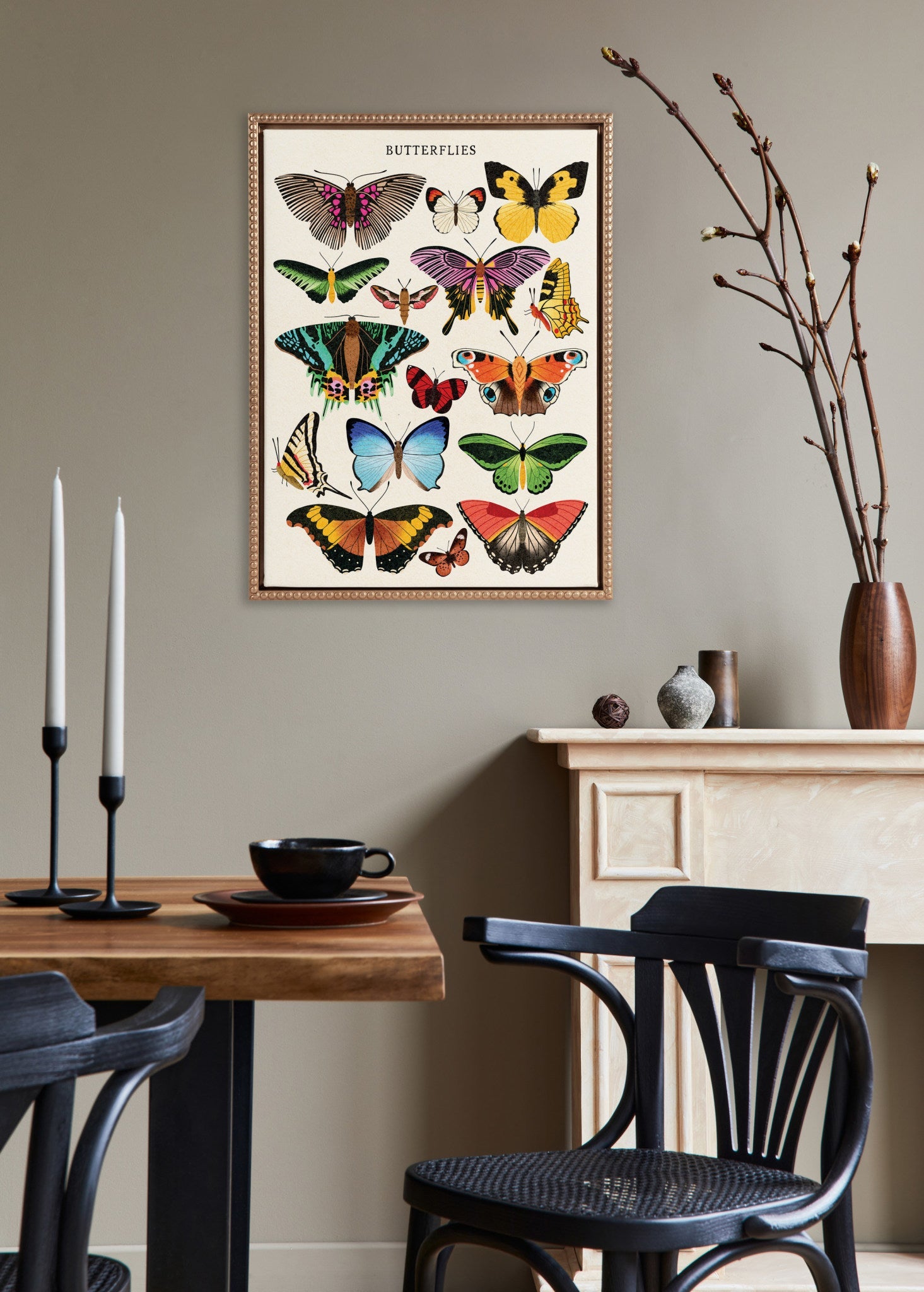 Sylvie Beaded Butterflies Framed Canvas by Tània García