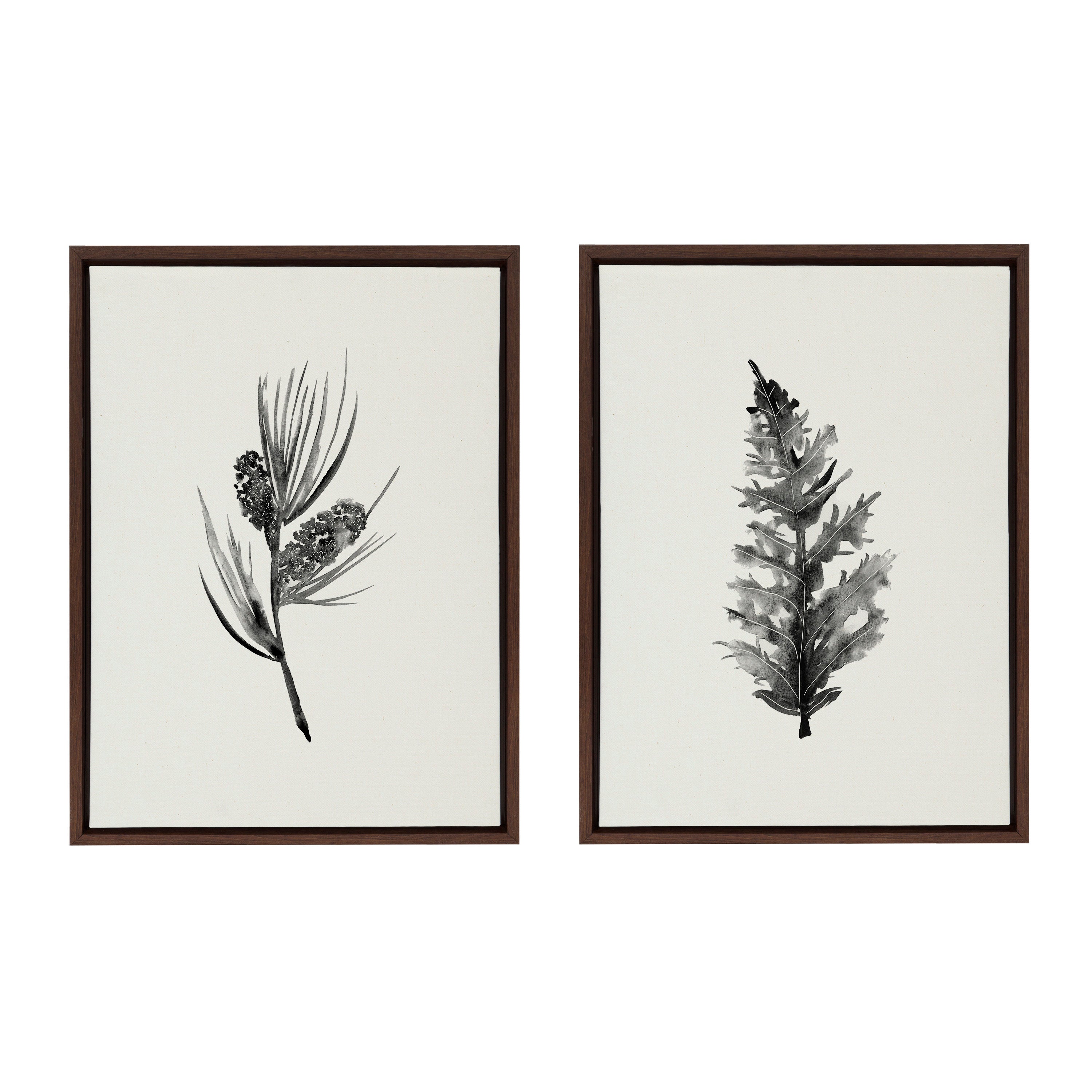 Sylvie Vintage Botanical 3 and 4 Framed Canvas Set by kateandlaurel - main product image for Resin Society