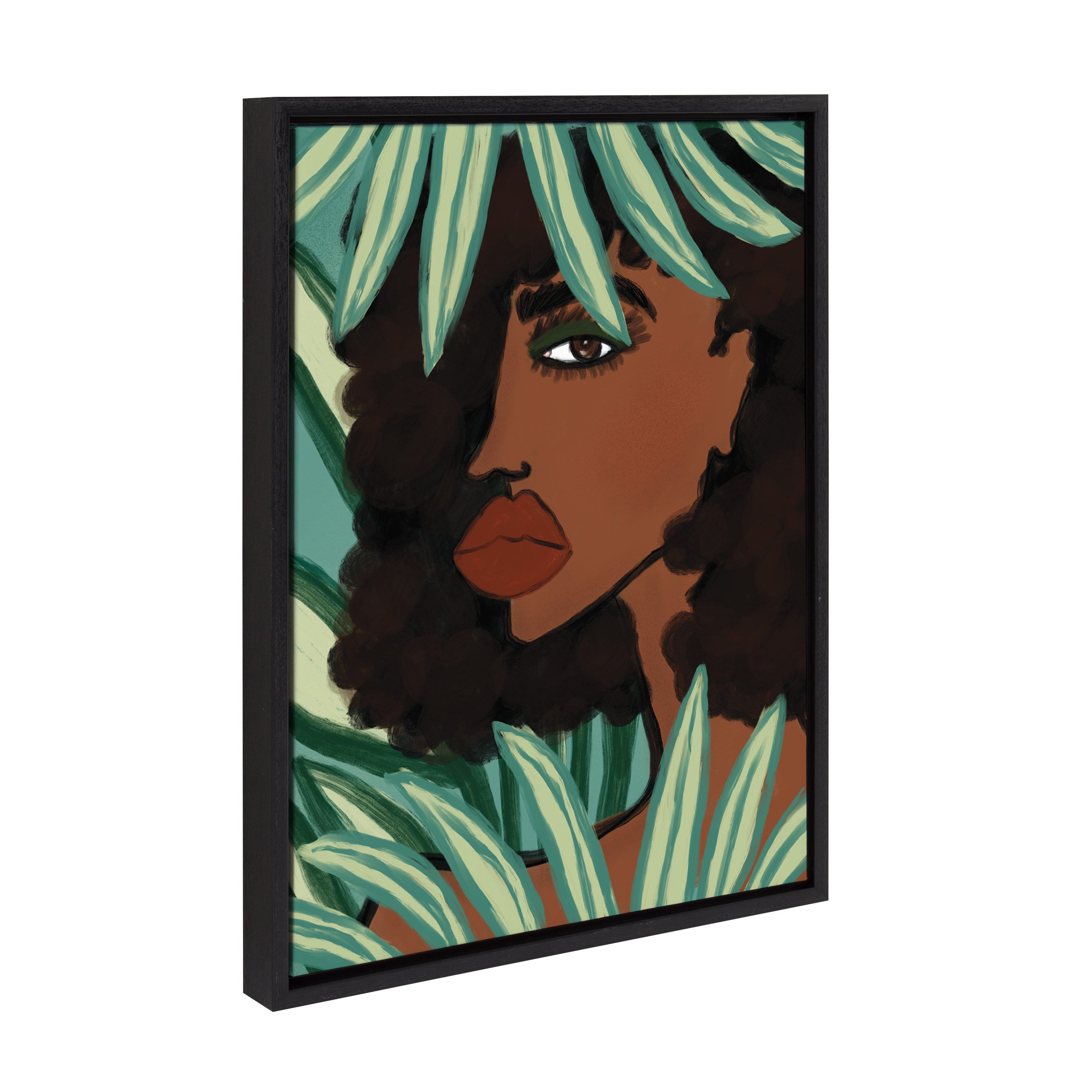 Sylvie Lady in the Jungle Framed Canvas by kateandlaurel - product image 2 for Resin Society
