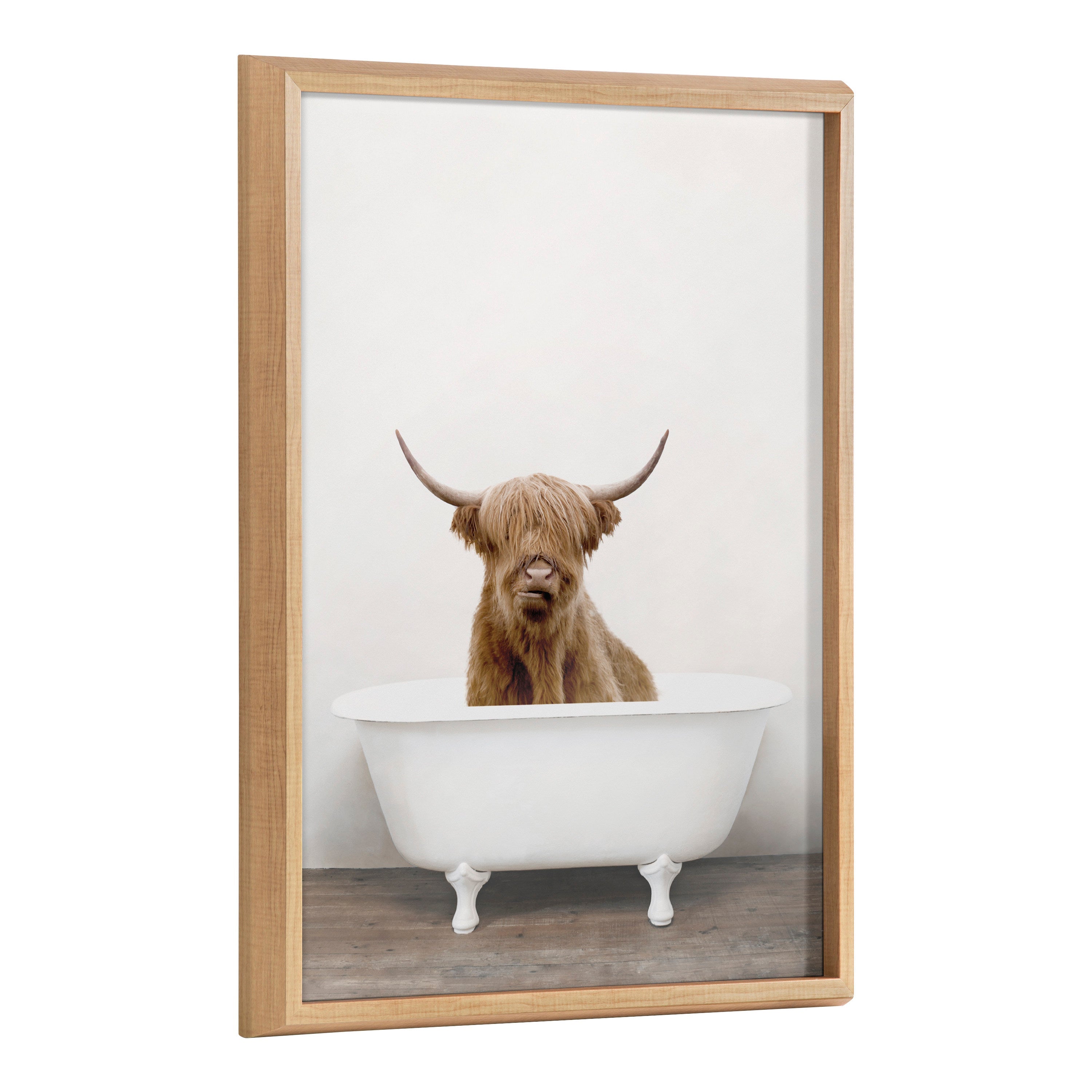 Blake Highland Cow in Tub Color Framed Printed Glass by kateandlaurel - product image 7 for Resin Society