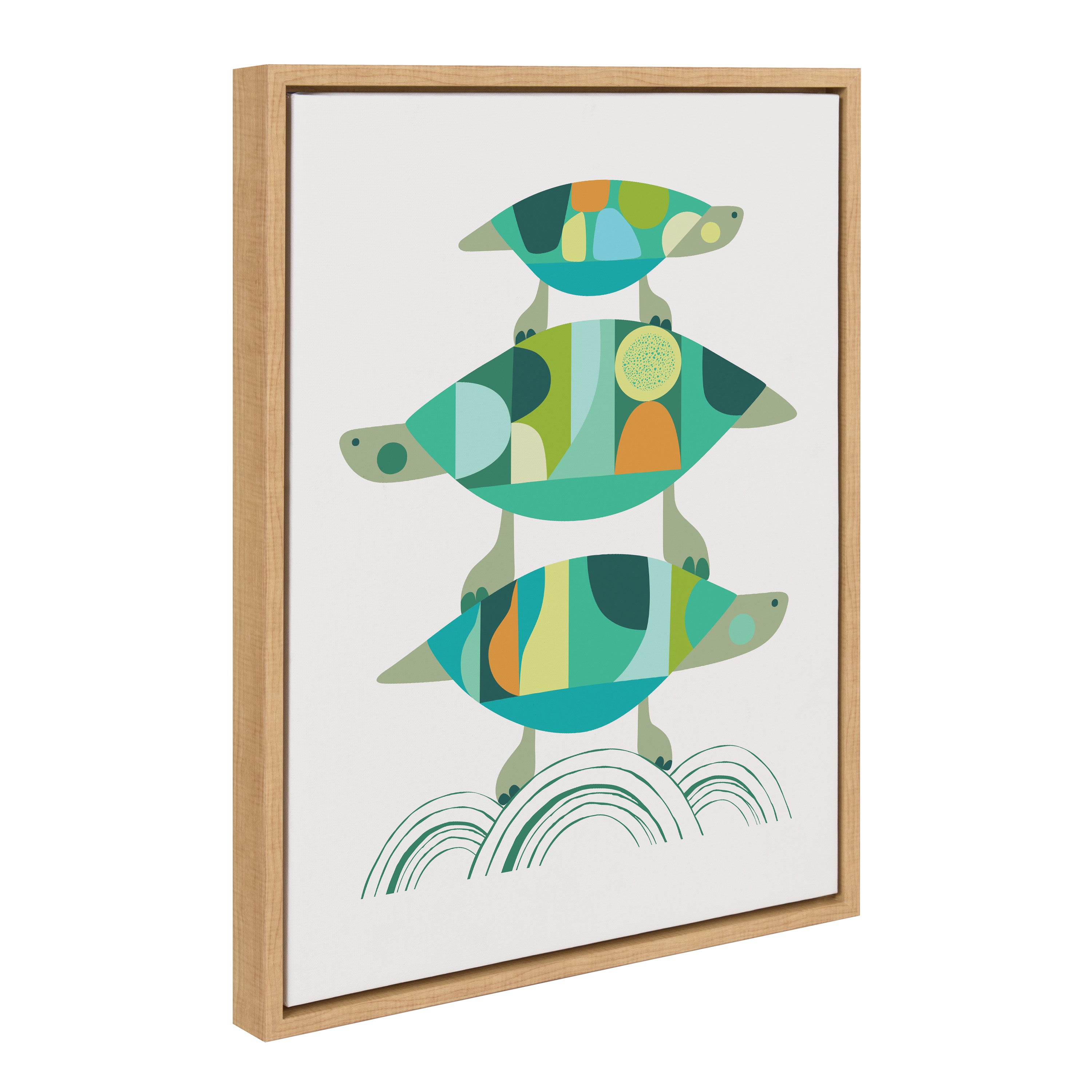 Sylvie Turtle Family Framed Canvas by Rachel Lee of My Dream Wall