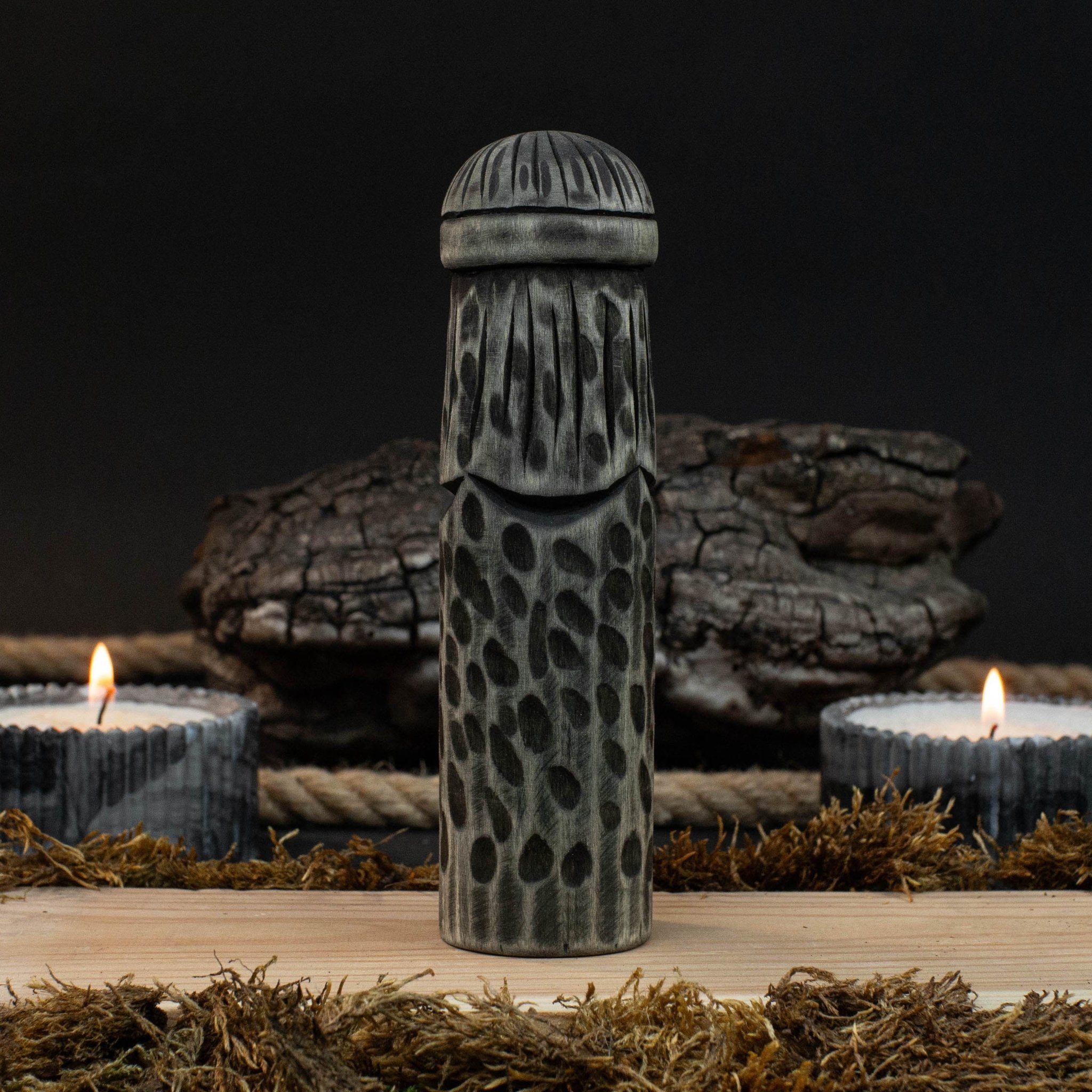 Hand-carved wooden Thor figurine 14 cm tall, Scandinavian god statue