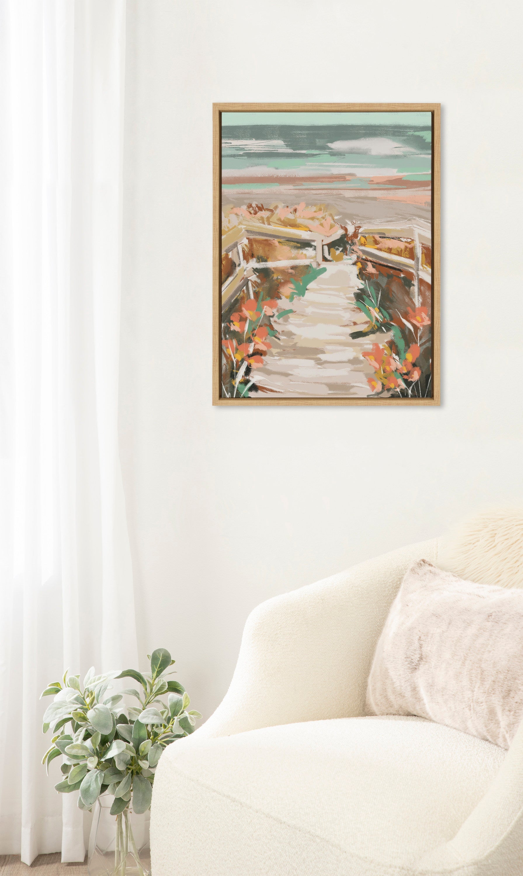 Sylvie Landscape 08 Beach Framed Canvas by Annie Quigley