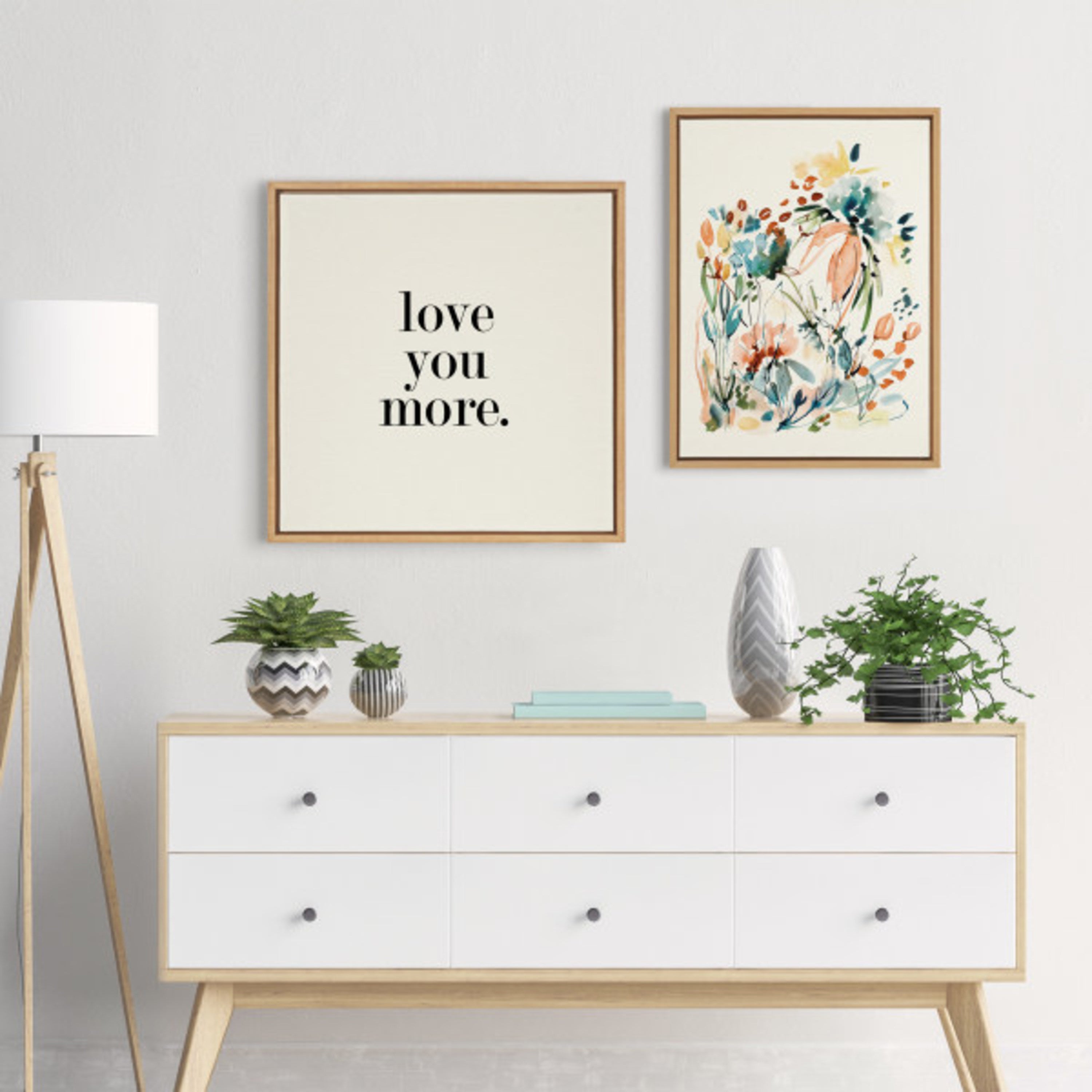 Sylvie Love You More Flinen Framed Canvas by Maggie Price of Hunt and Gather Goods