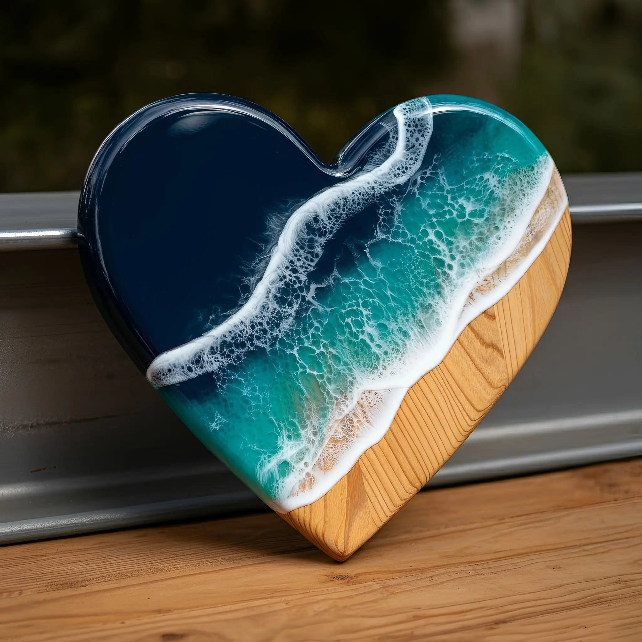 Ocean Resin Heart Wall Art