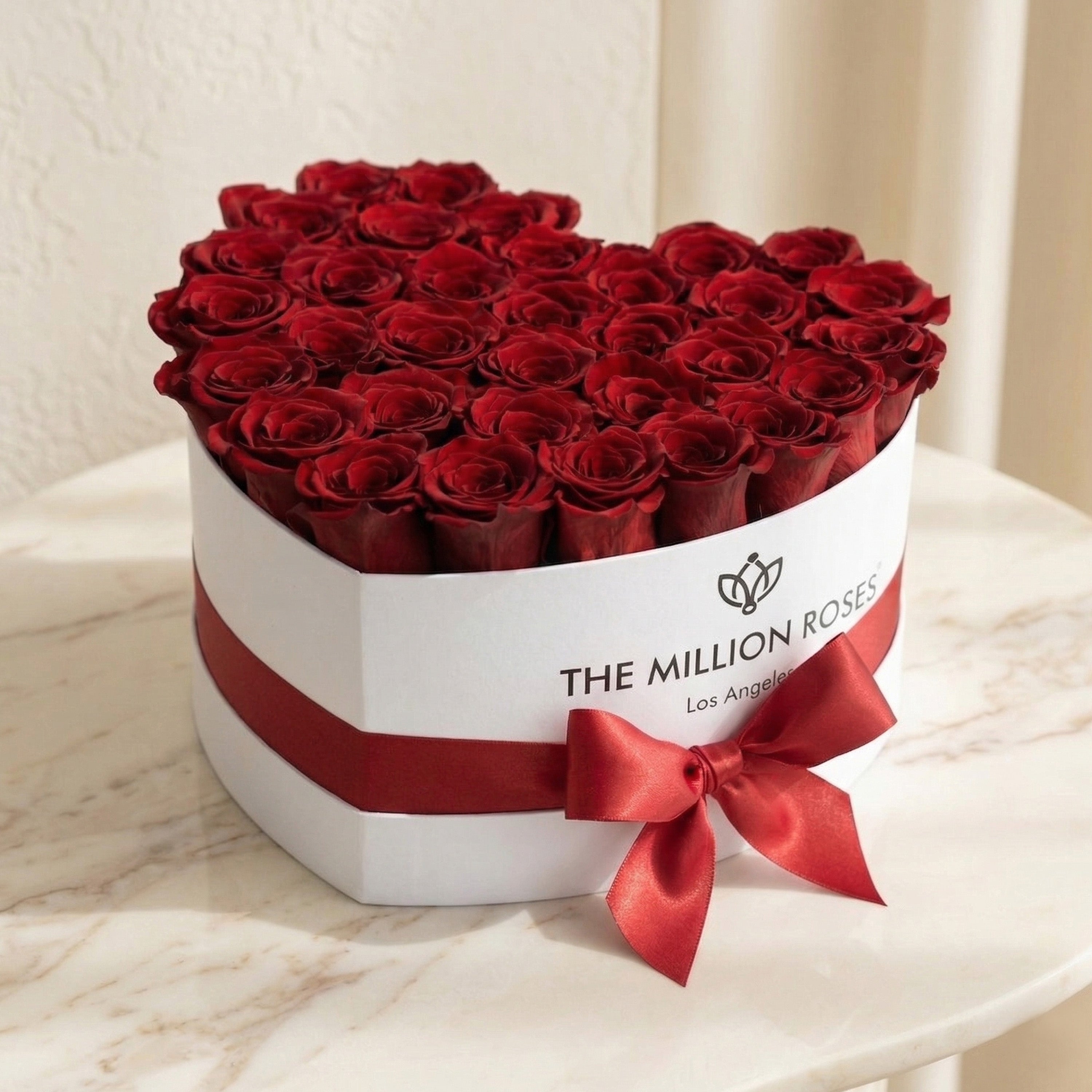 Heart White Box | Red Roses by The Million Roses