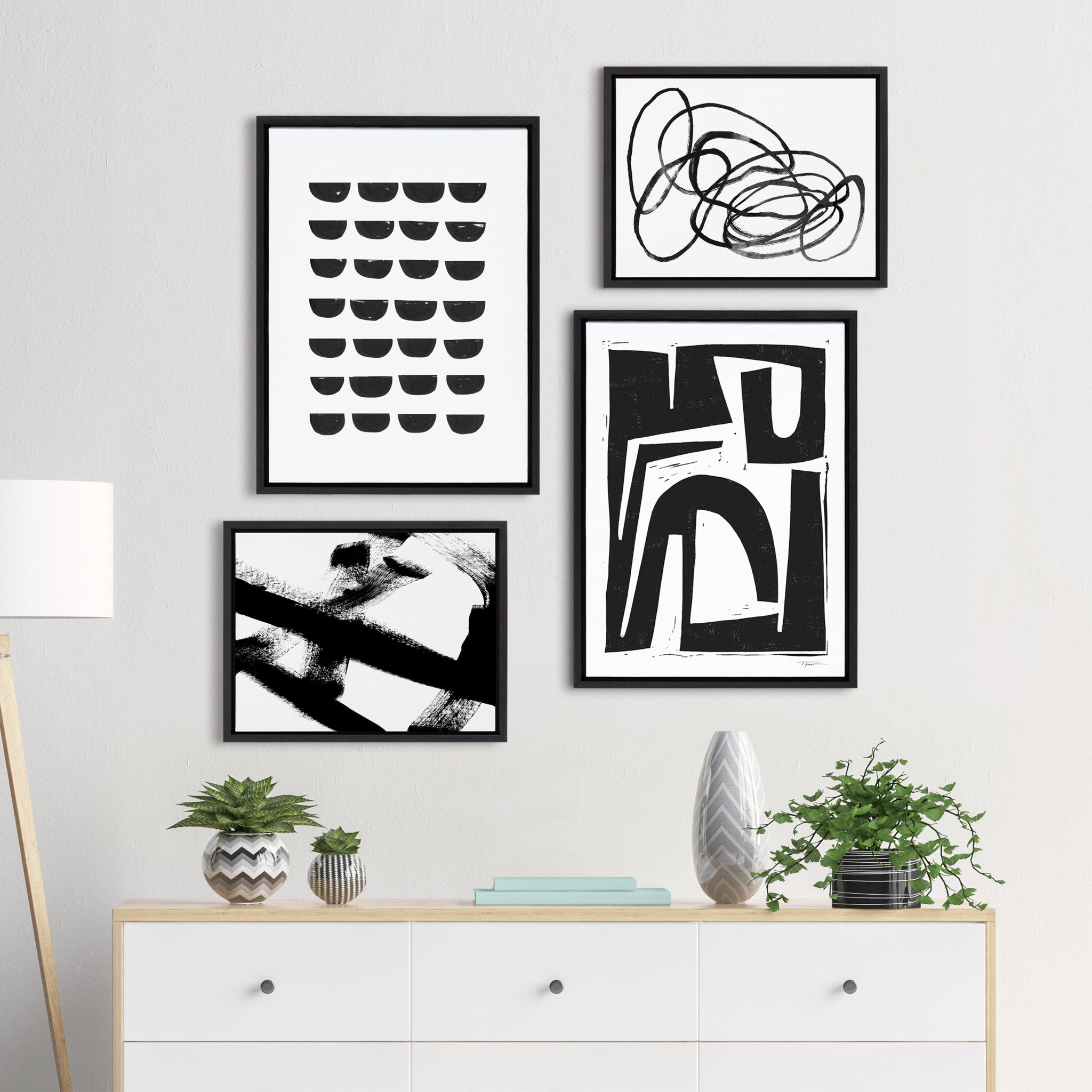 Sylvie Modern Abstract Framed Canvas Set by kateandlaurel - product image 8 for Resin Society
