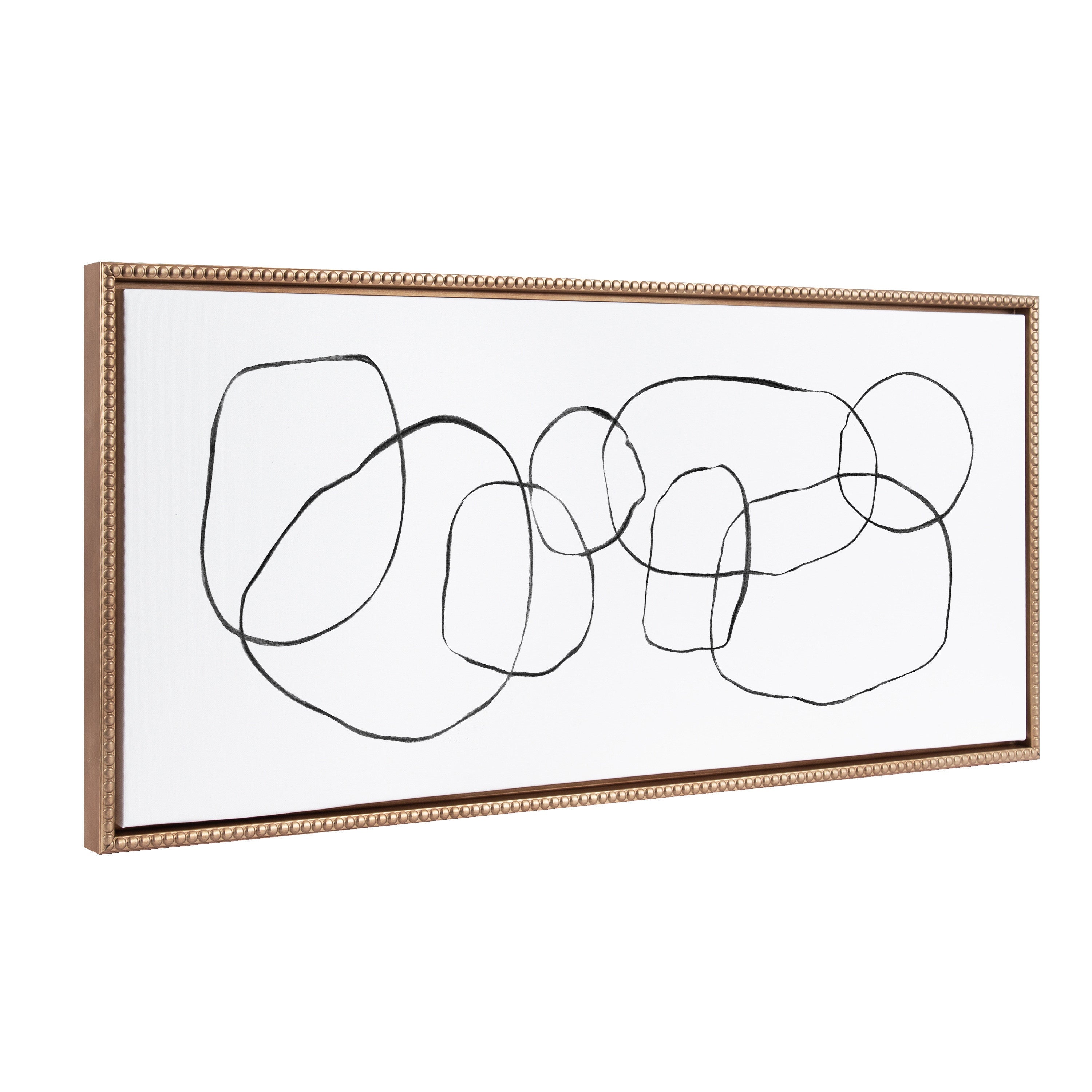 Sylvie Beaded Dancing Circles Framed Canvas by Teju Reval