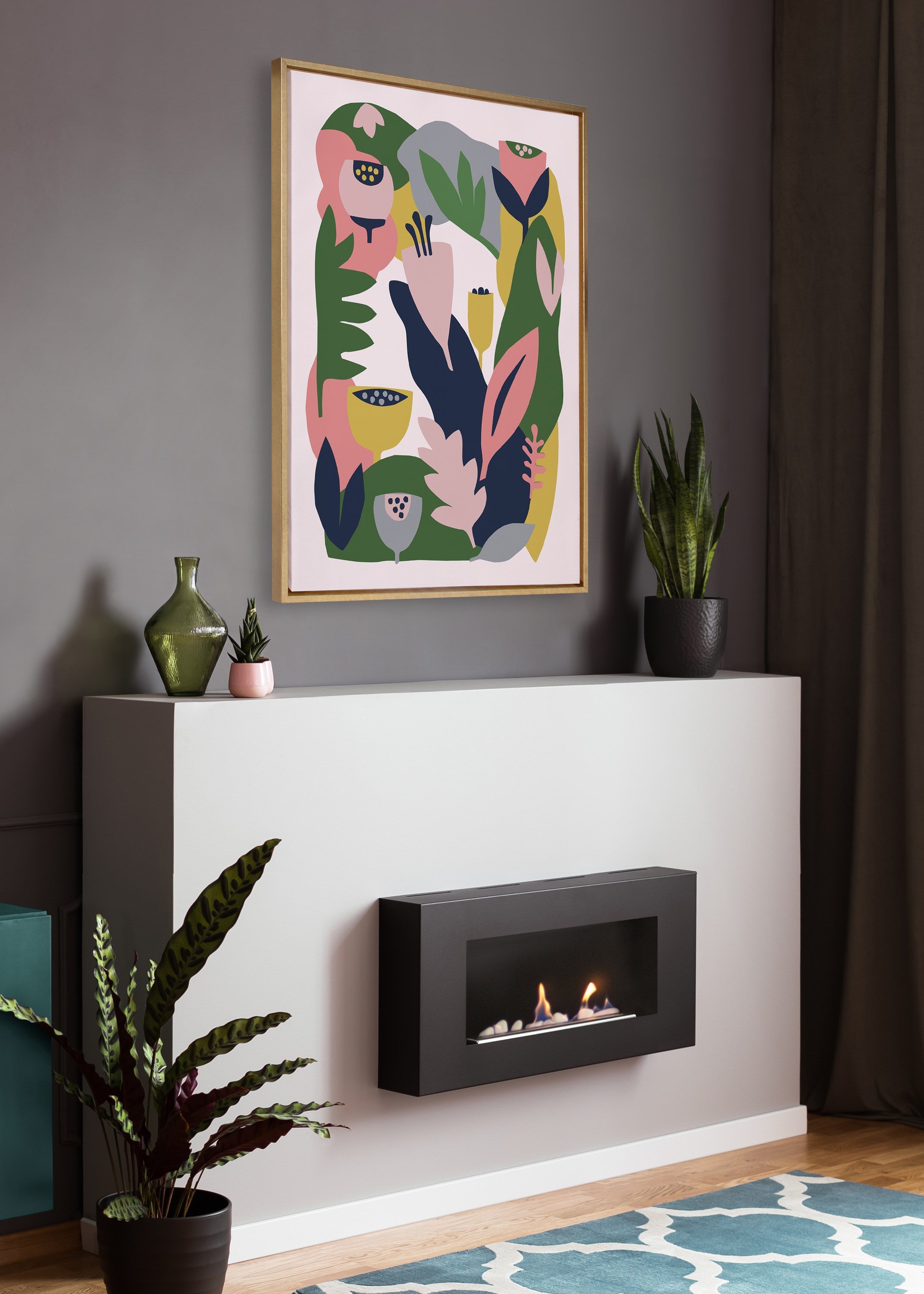 Sylvie Myriam's Garden Framed Canvas by kateandlaurel - product image 16 for Resin Society