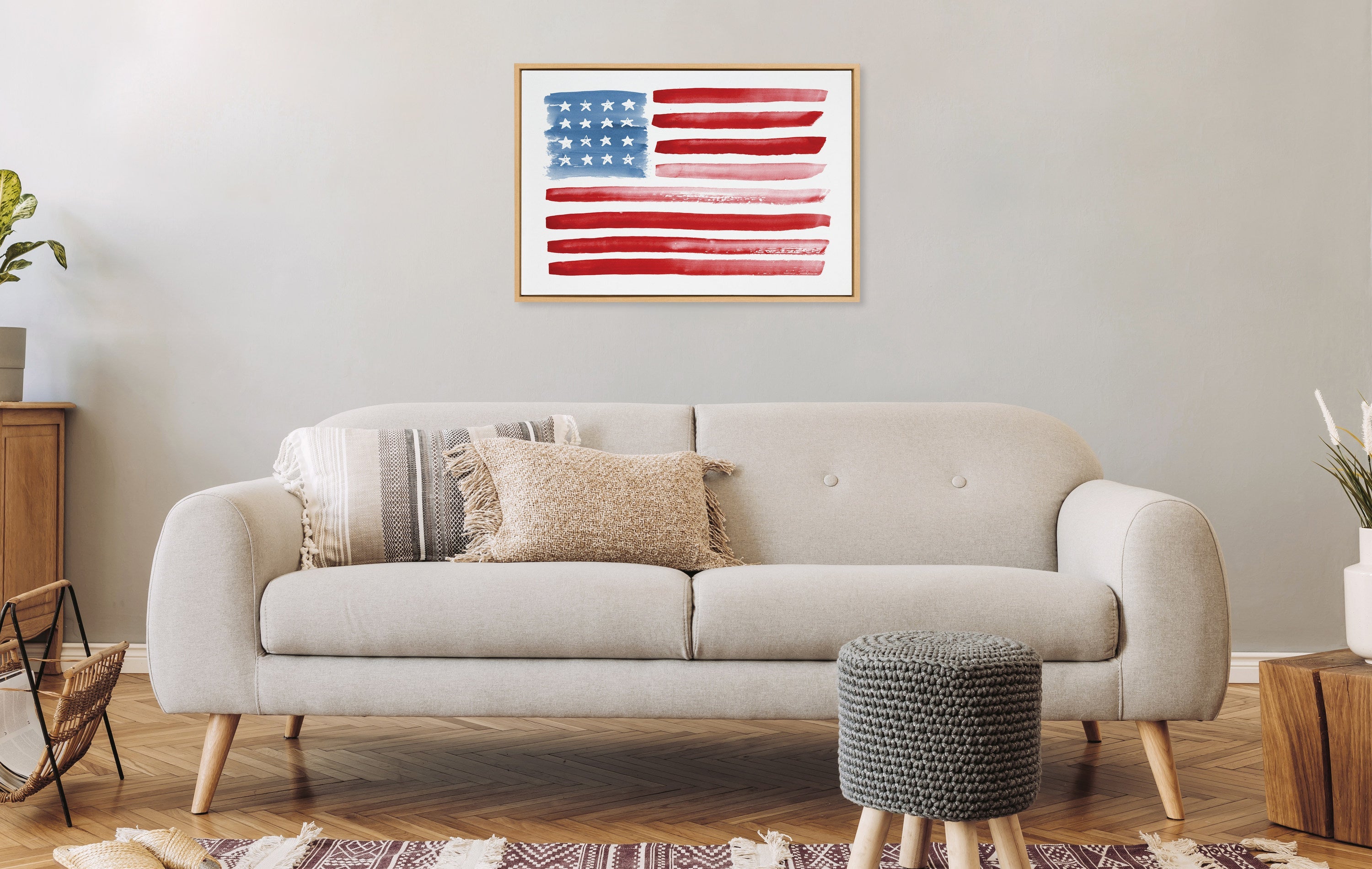 Sylvie Flag Alone Framed Canvas by Sara Berrenson