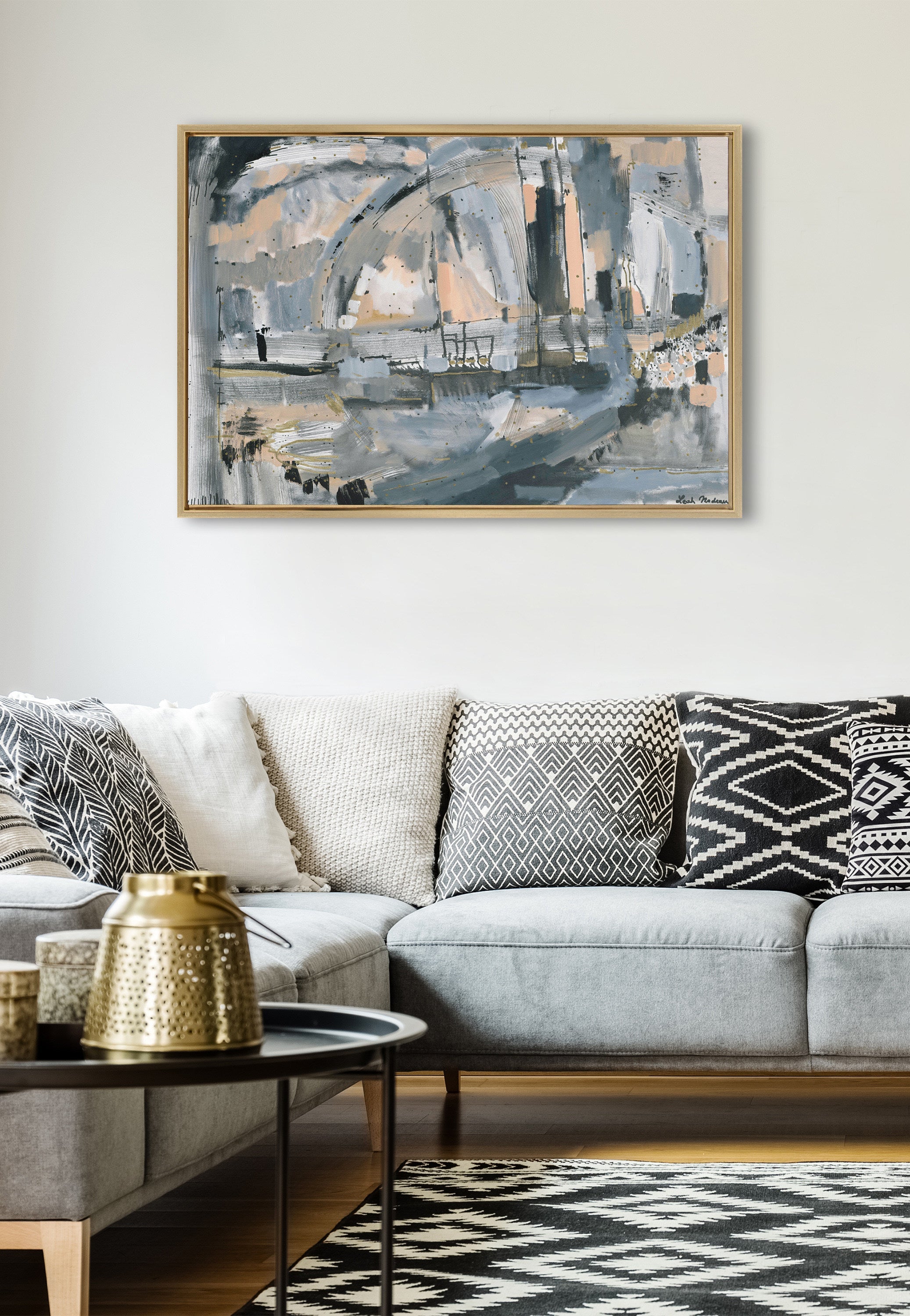Sylvie Harbor Nights Framed Canvas by Leah Nadeau by kateandlaurel - product image 4 for Resin Society