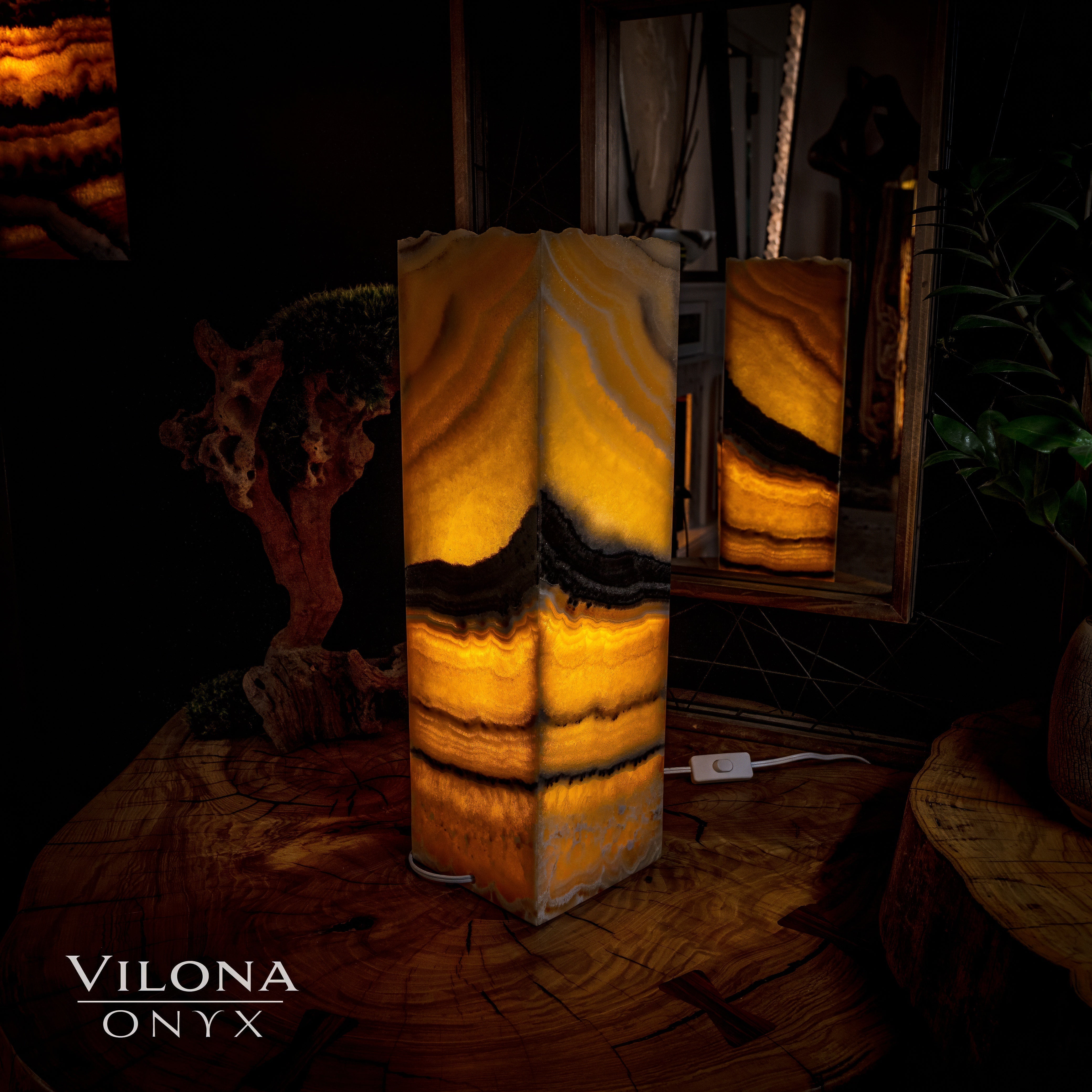 Honeycomb Onyx Table Lamp #2