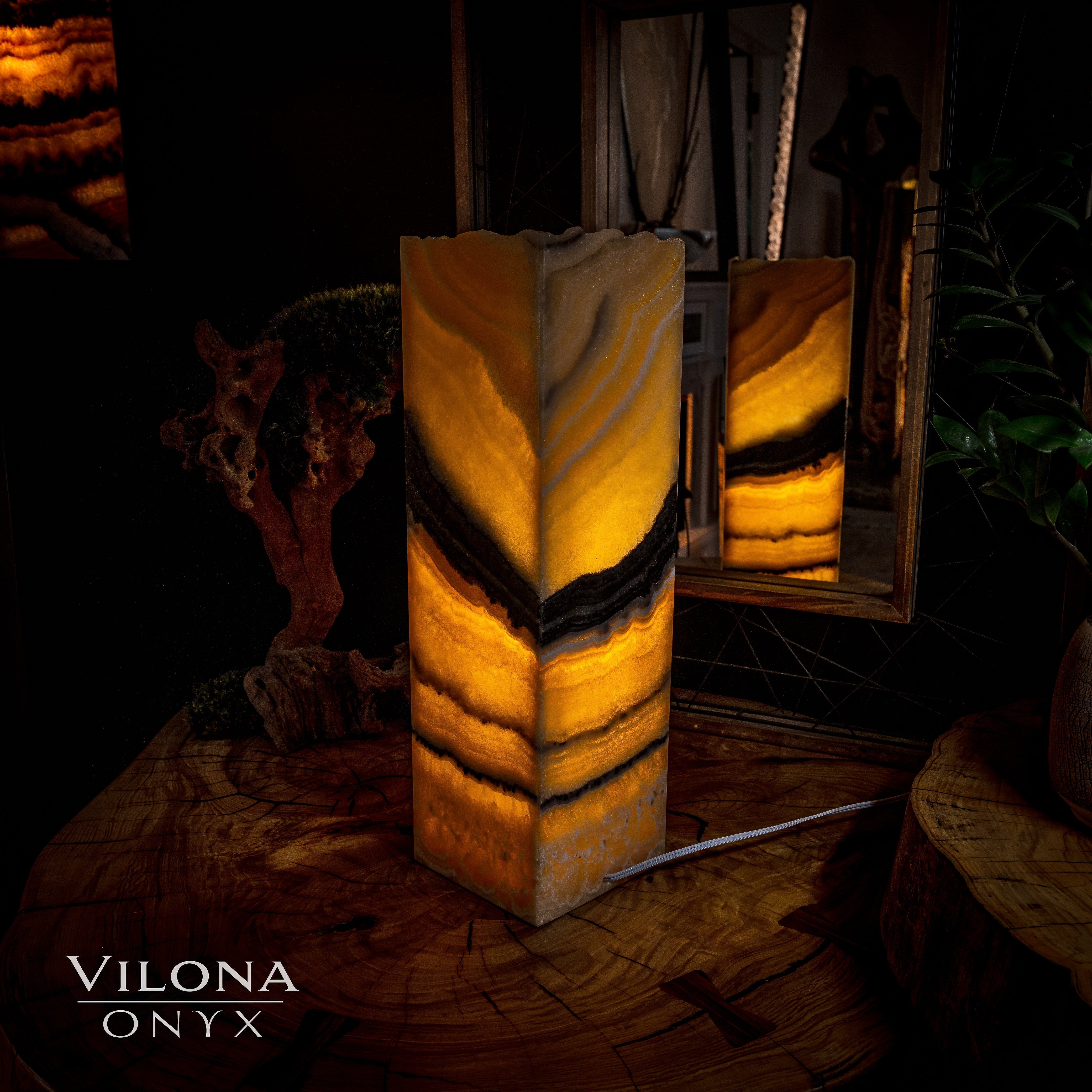Honeycomb Onyx Table Lamp #2