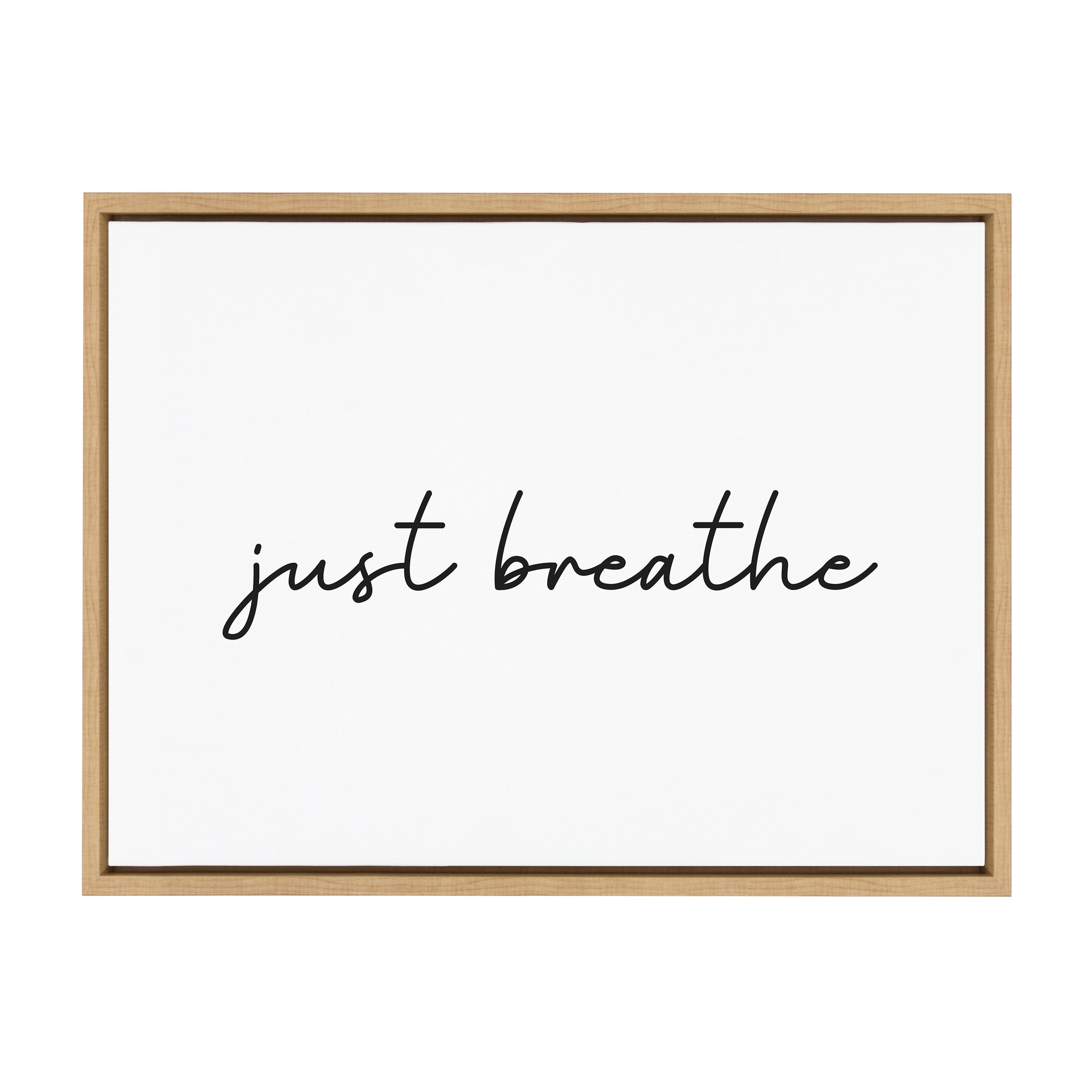 Sylvie Just Breathe Horizontal BW Framed Canvas by kateandlaurel - product image 2 for Resin Society