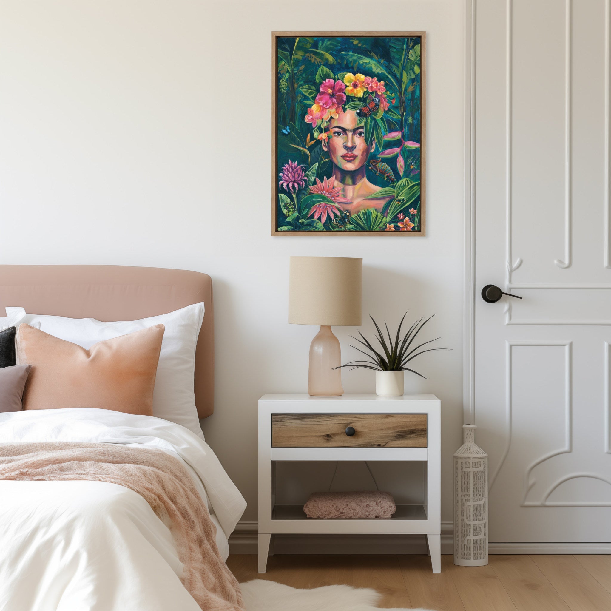 Sylvie Frida In The Wild Framed Canvas by Rachel Christopoulos