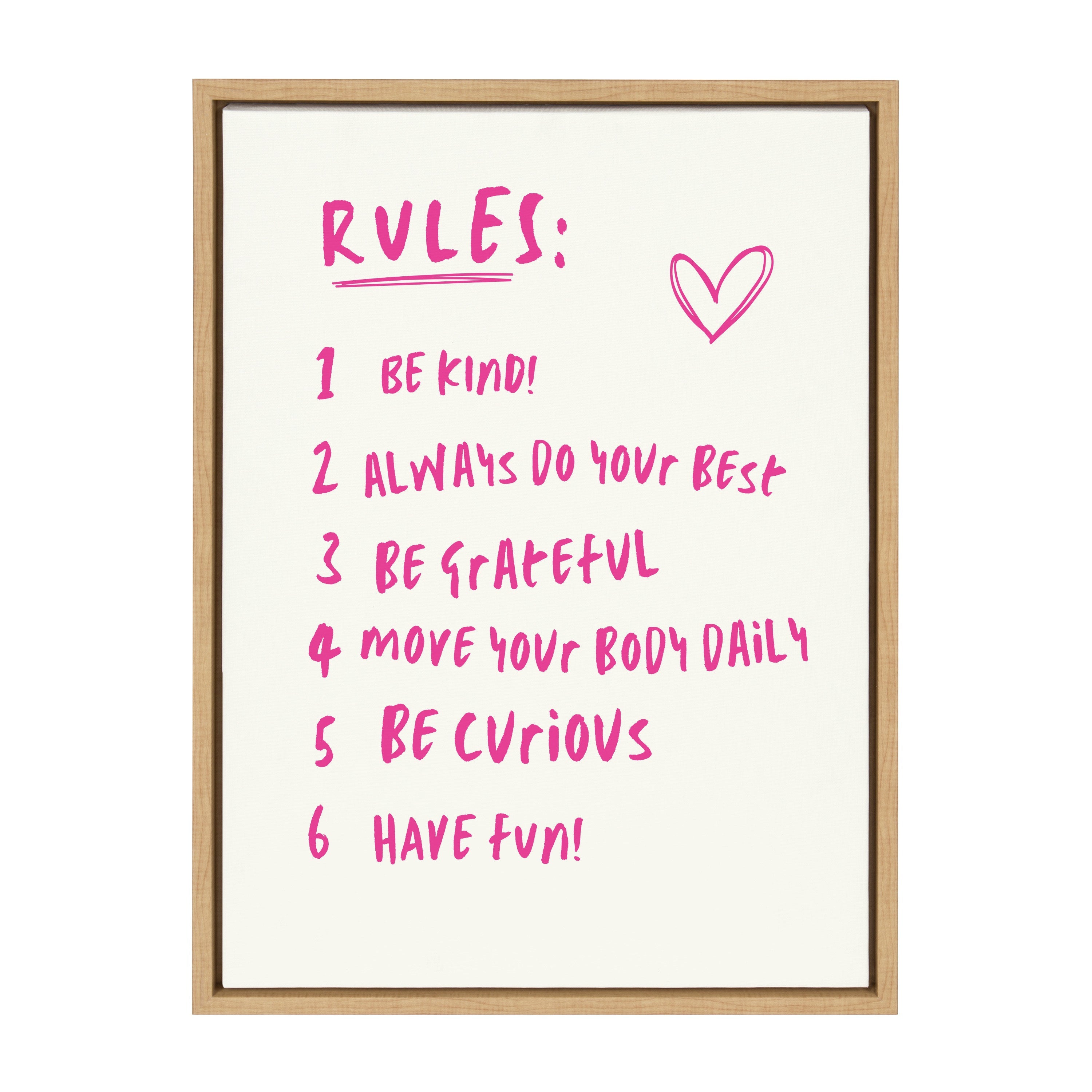 Sylvie House Rules Framed Canvas by Honey Island Studio