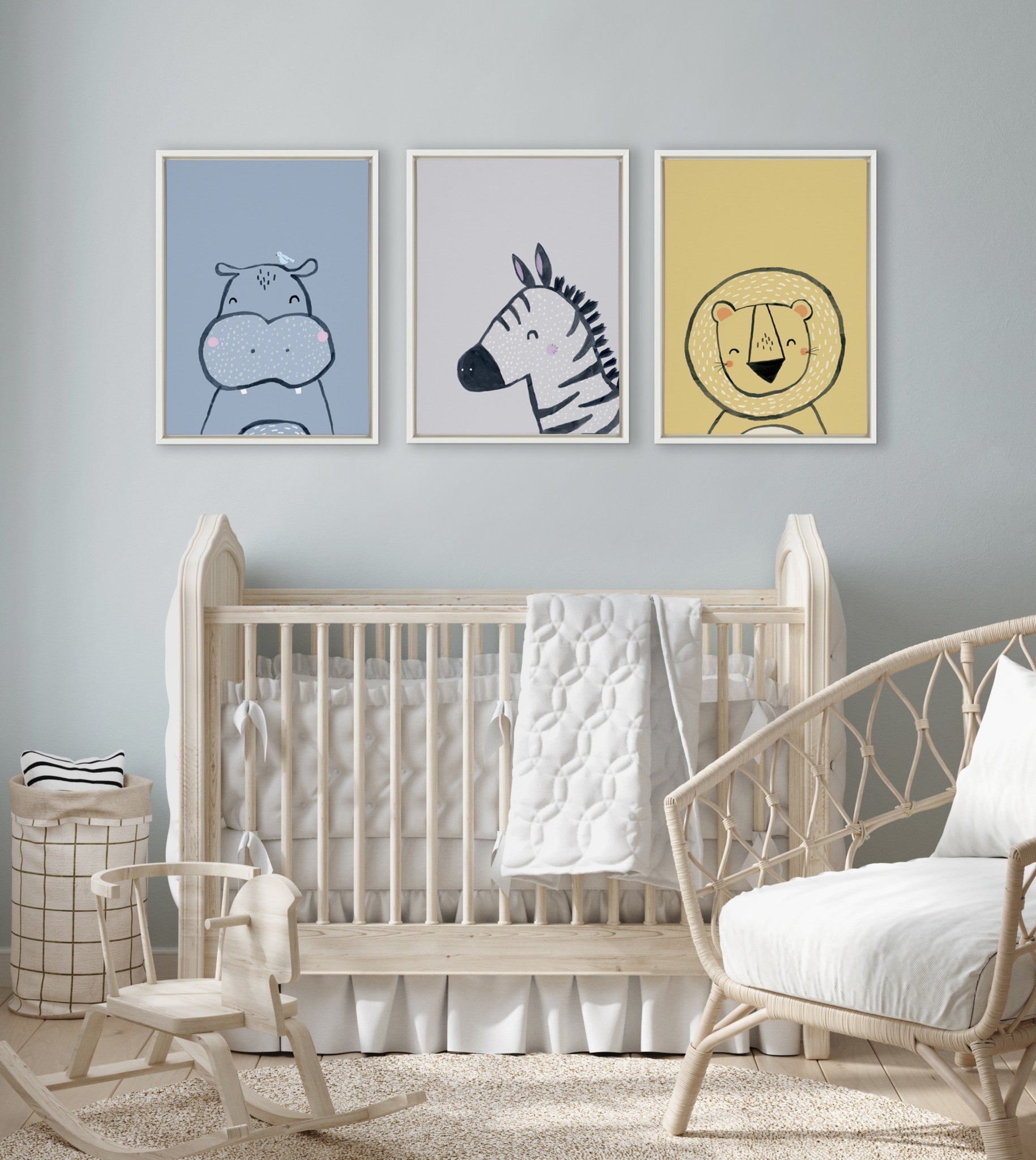 Sylvie Inky Hippo Framed Canvas by Lauradidthis by kateandlaurel - product image 7 for Resin Society