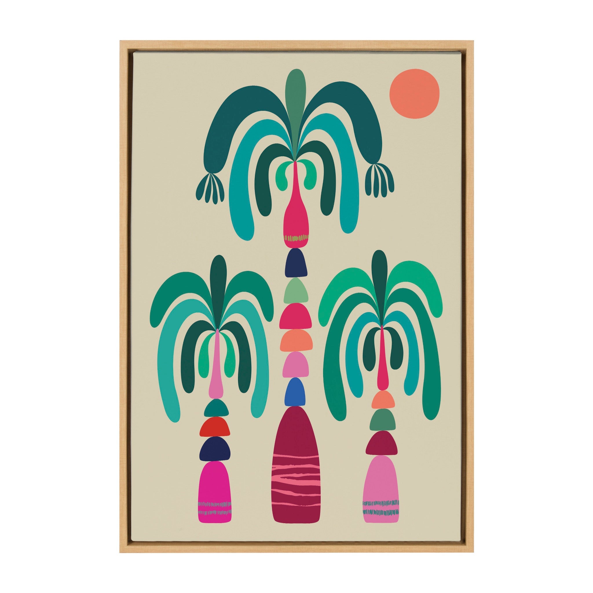 Sylvie MCM Palm Trees Framed Canvas by Rachel Lee