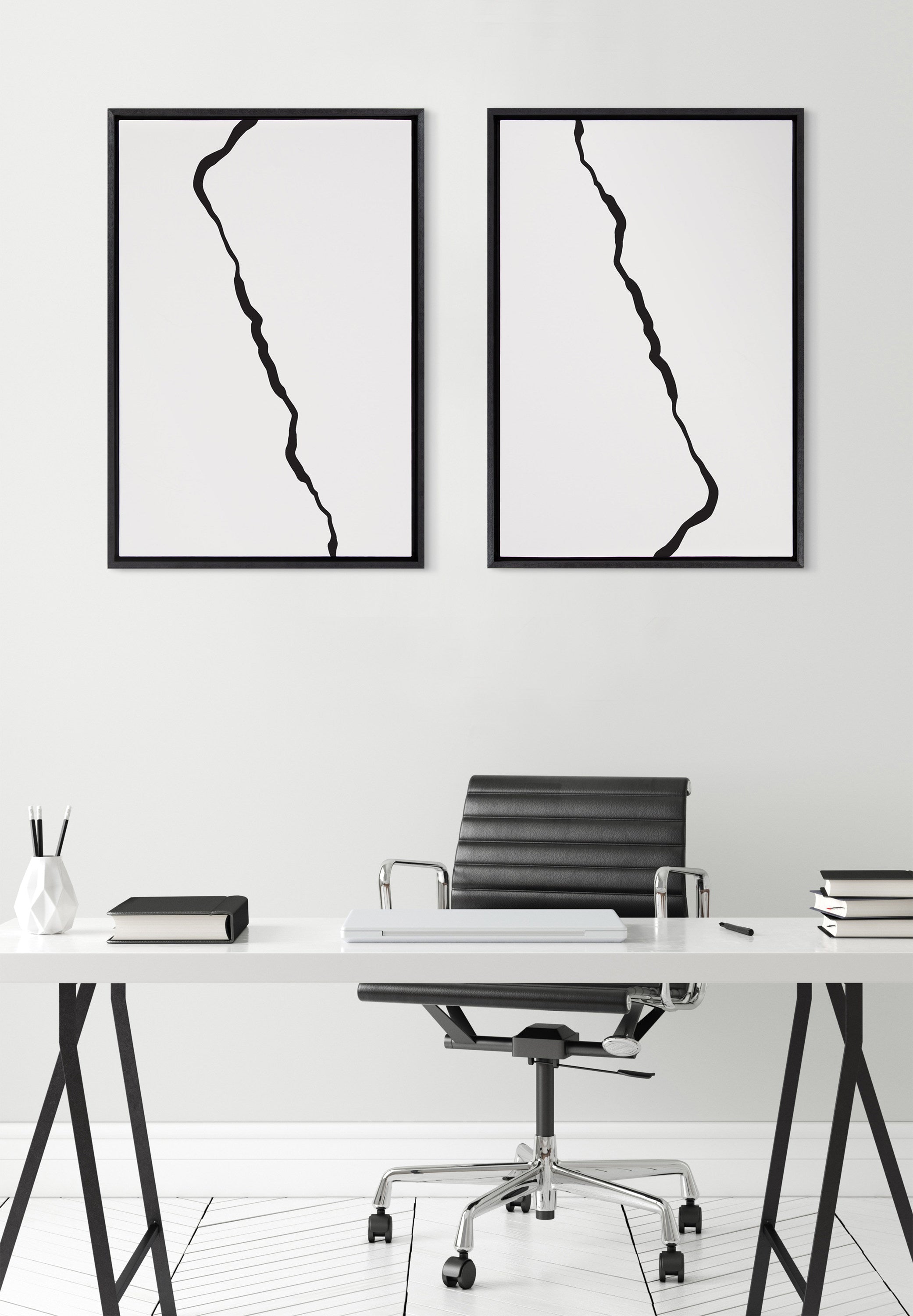 Sylvie Elevated Abstract Minimalist Mountain Landscape Framed Canvas by kateandlaurel - product image 11 for Resin Society