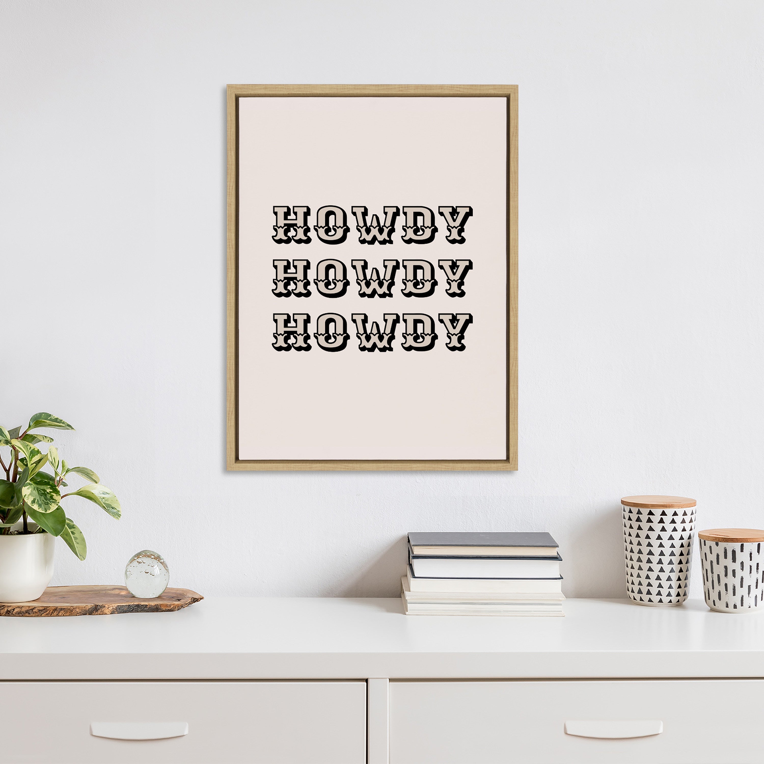 Sylvie Howdy Western Framed Canvas by Honey Island Studio
