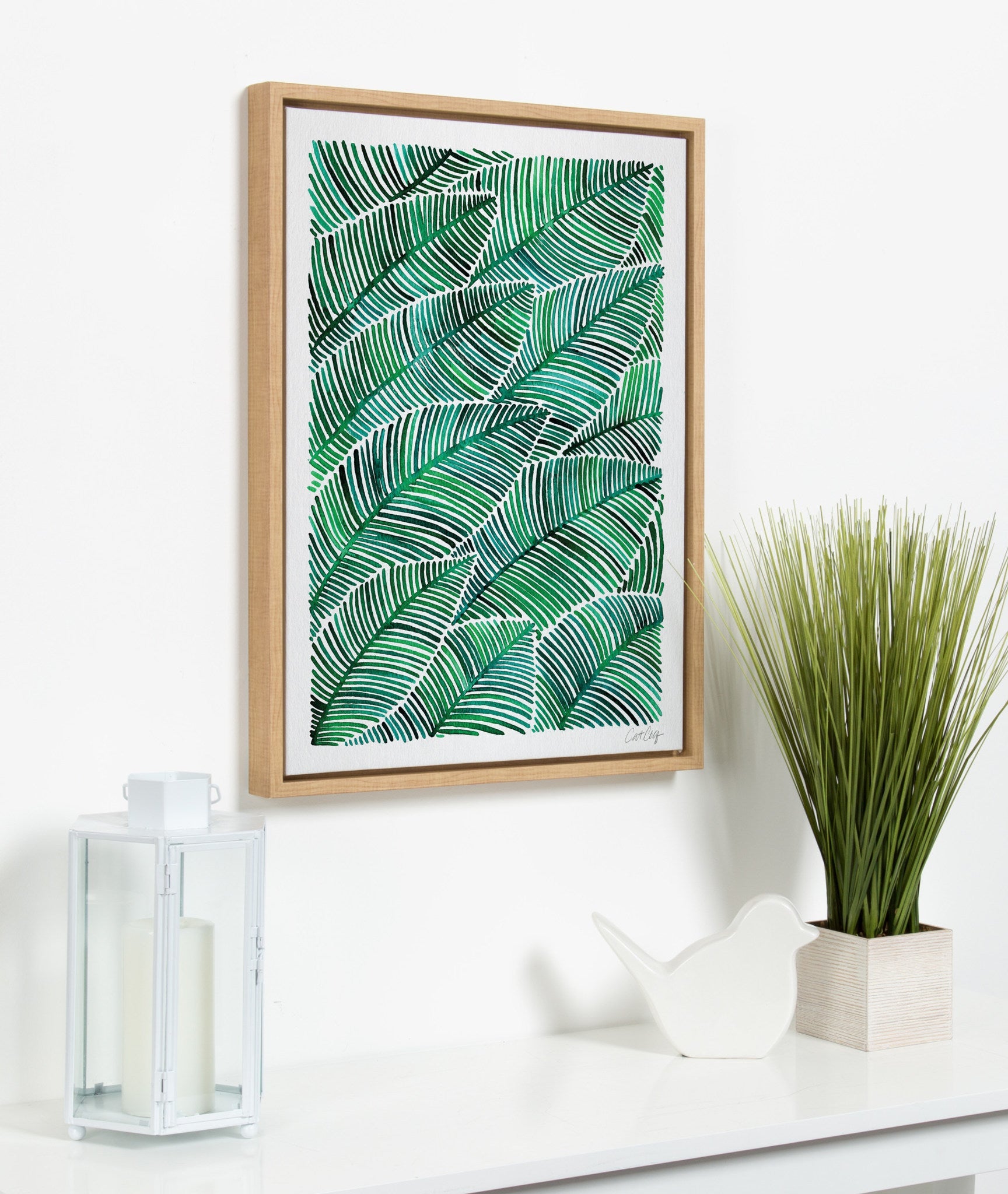 Sylvie Tropical Leaves Framed Canvas by kateandlaurel - product image 5 for Resin Society