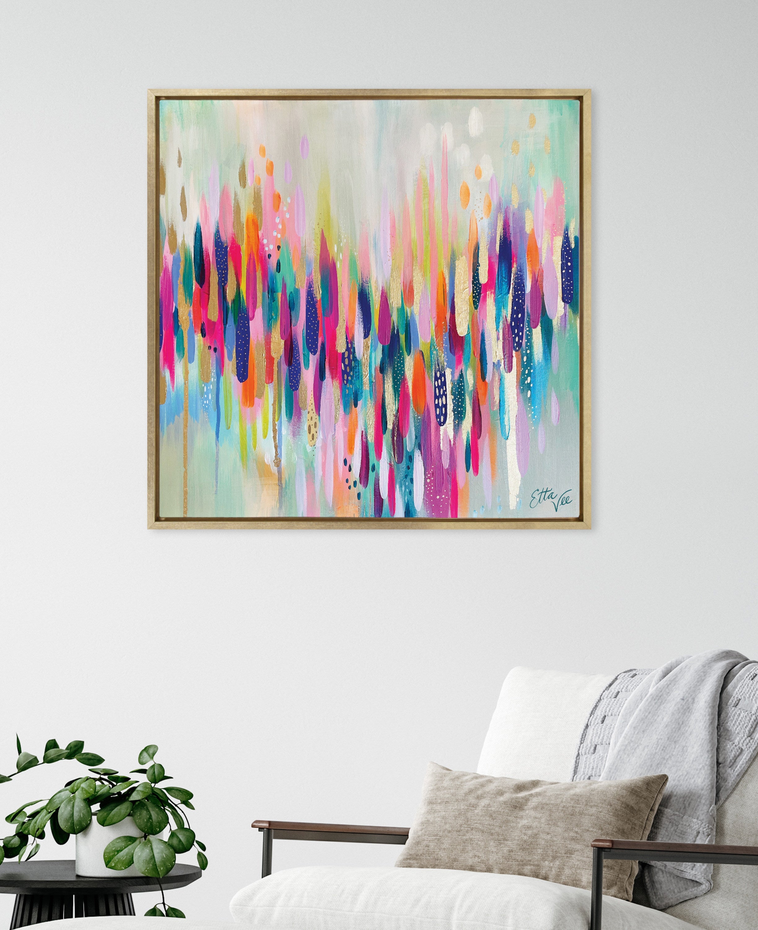 Sylvie Brushstroke 154 Framed Canvas by Jessi Raulet of Ettavee