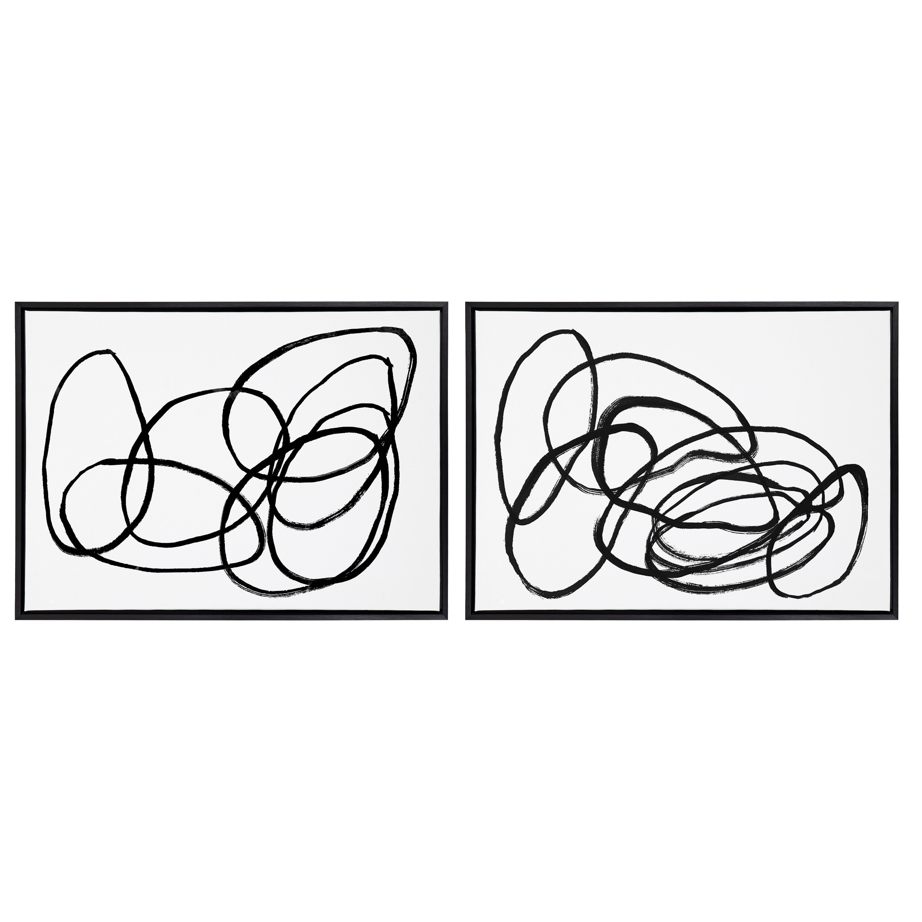 Sylvie Ring of Light and Ring of Light 2 Framed Canvas Art Set by Nikki Chu